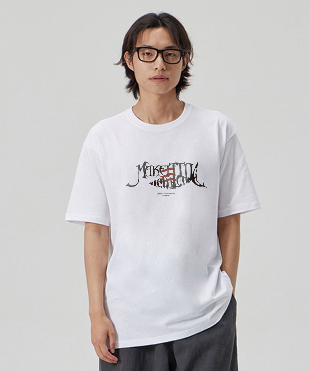 메이킷투(MAKEITTO) [FISH LETTERING] CREW NECK TEE_WHITE