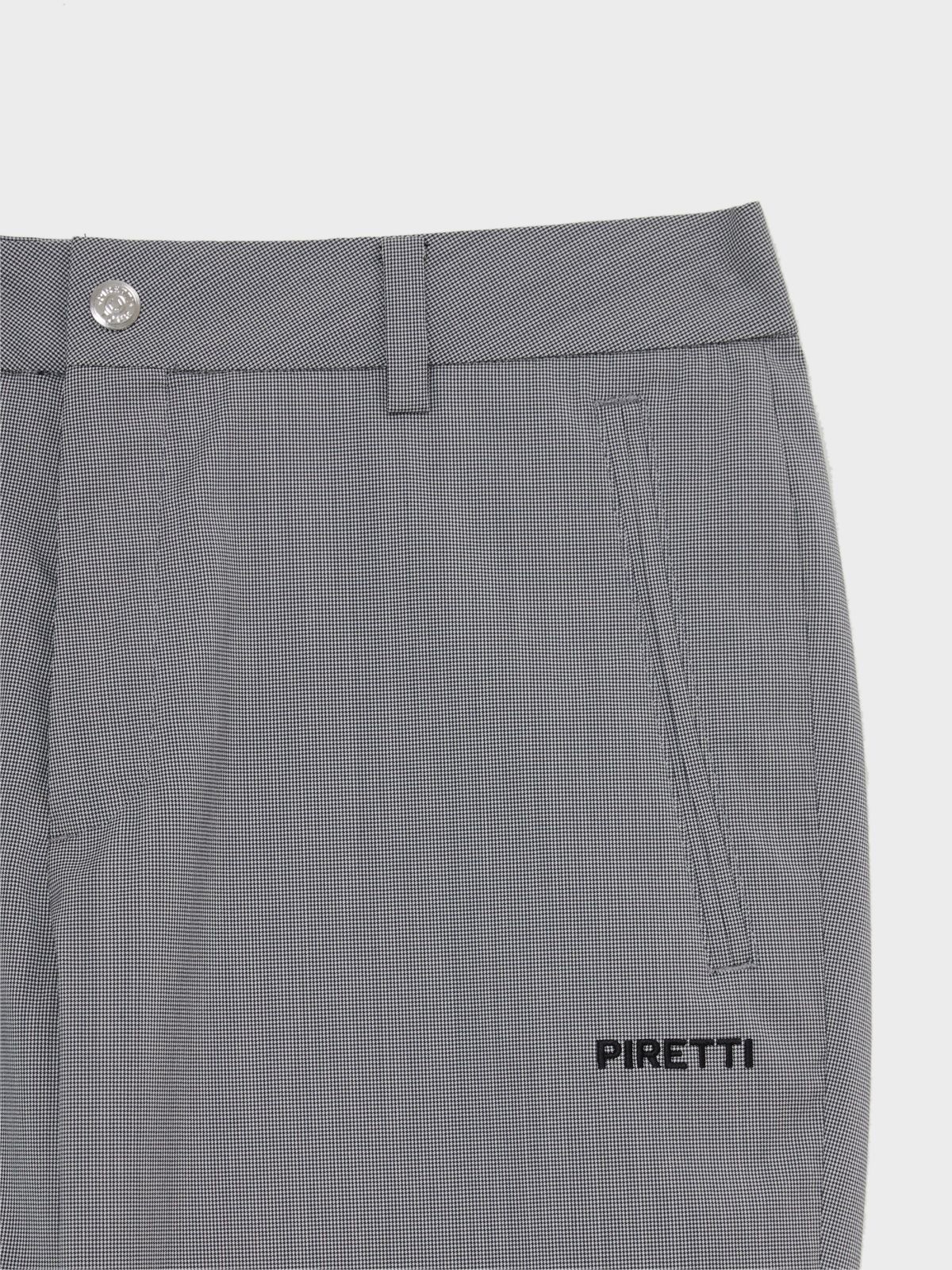 피레티(PIRETTI) 엘리트 테크울 체크 일자핏 팬츠 M_Dark Grey