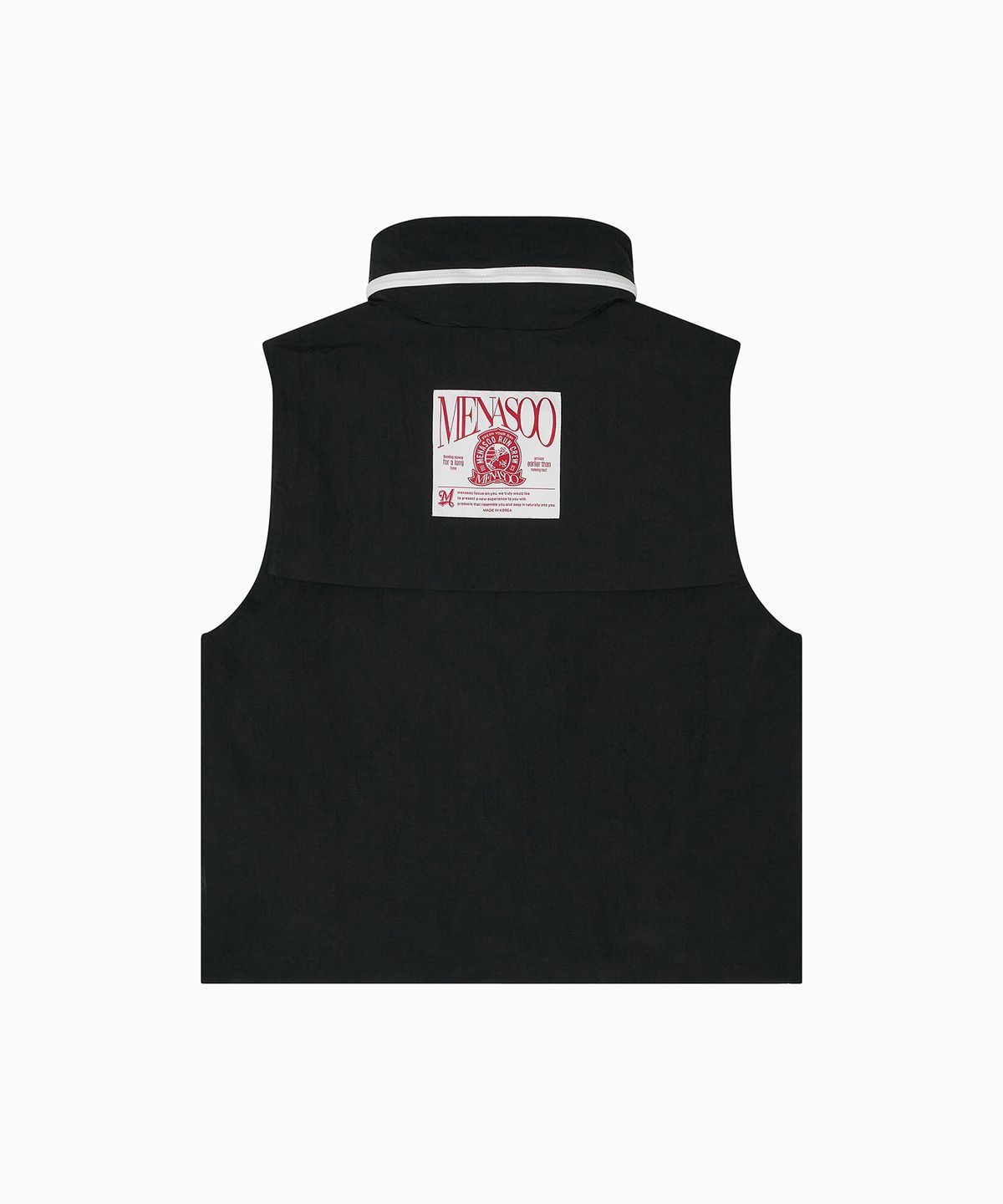 미나수(MENASOO) Highneck Hood Vest_Black
