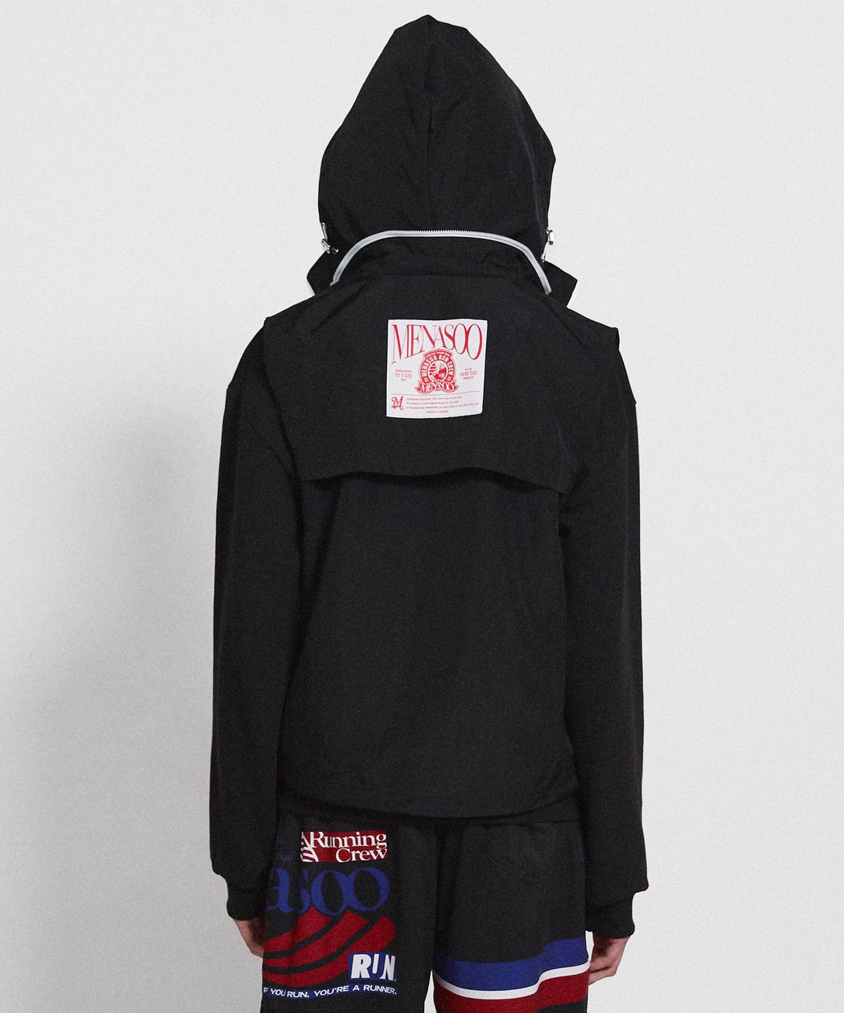 미나수(MENASOO) Highneck Hood Vest_Black