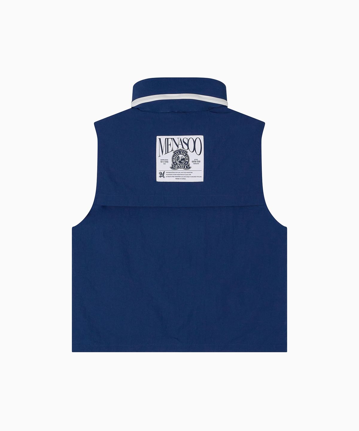 미나수(MENASOO) Highneck Hood Vest_Navy