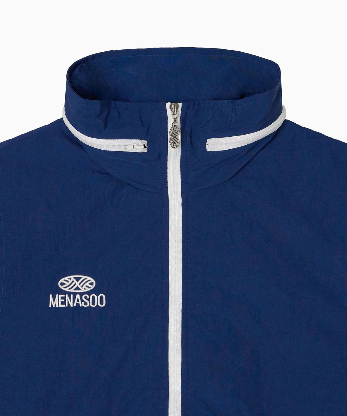 미나수(MENASOO) Highneck Hood Vest_Navy