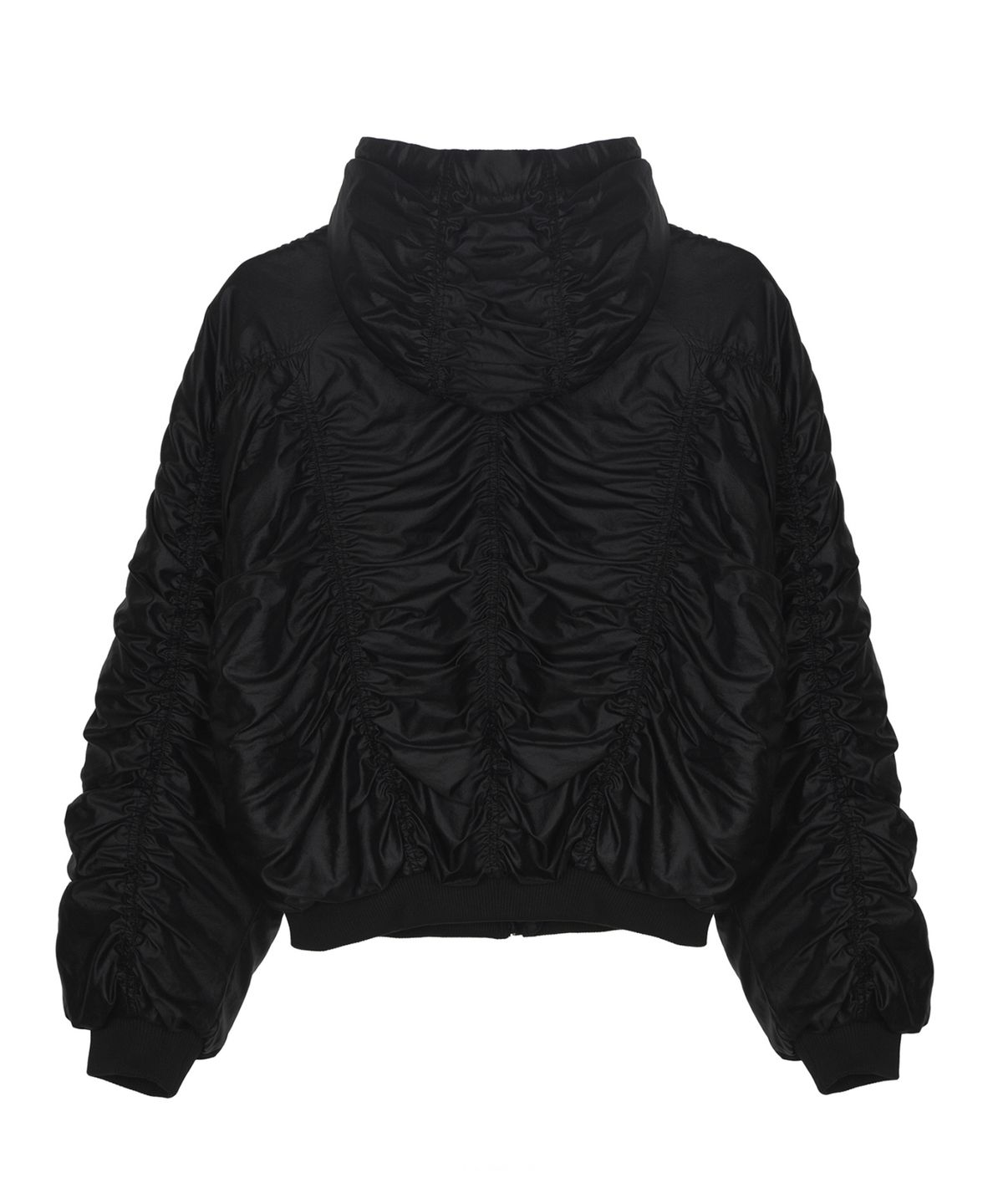 닉앤니콜(NICK&NICOLE) HOODY SHIRRING VOLUME JACKET_BLACK