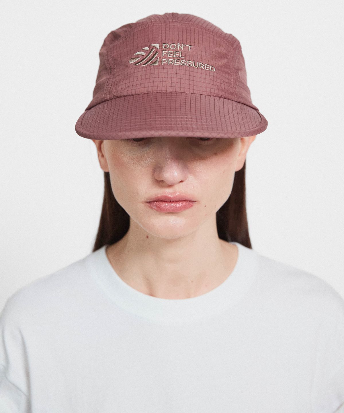 미나수(MENASOO) Dont Feel Pressured Rip Camp Cap_Brick