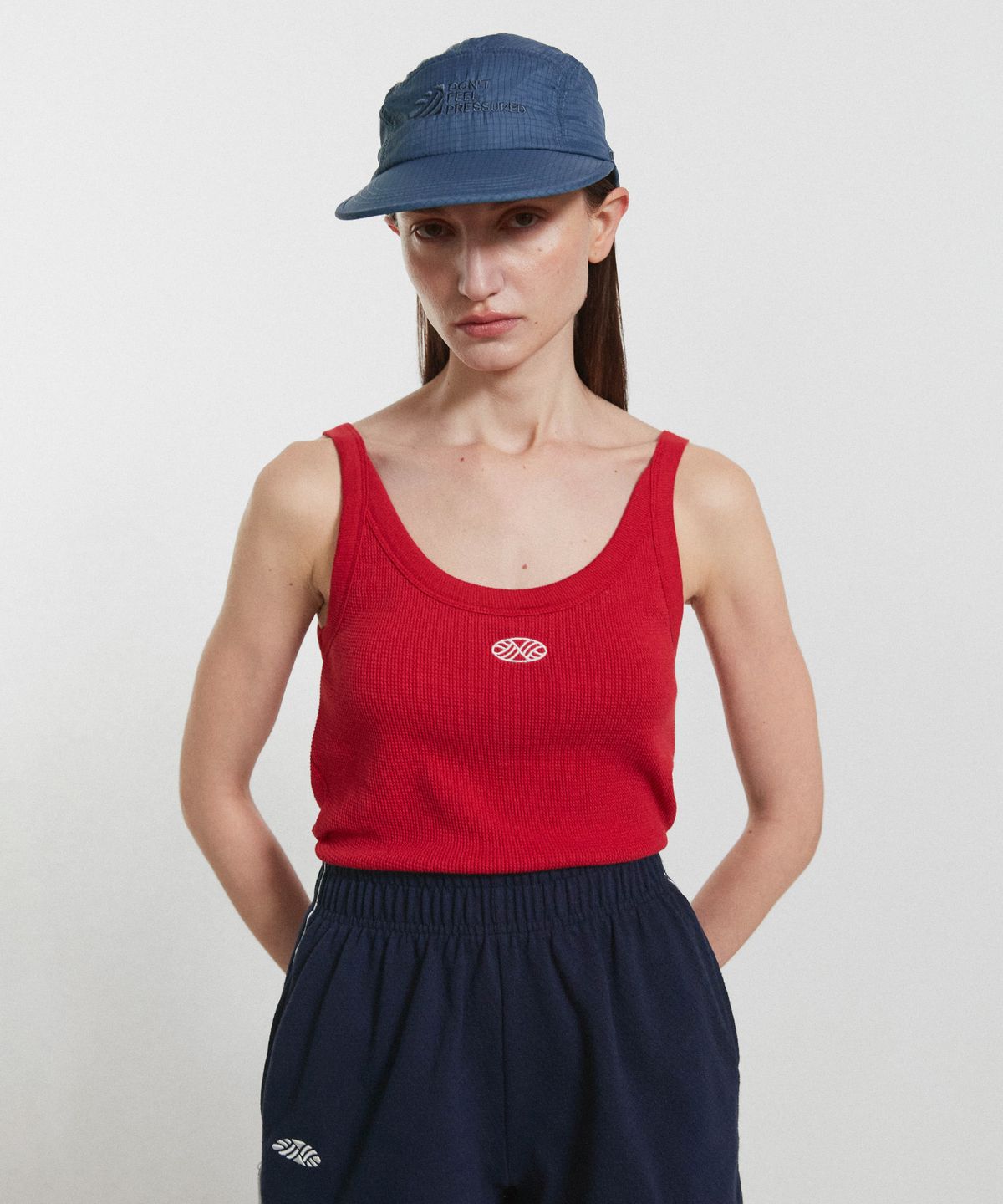 미나수(MENASOO) Dont Feel Pressured Rip Camp Cap_Navy