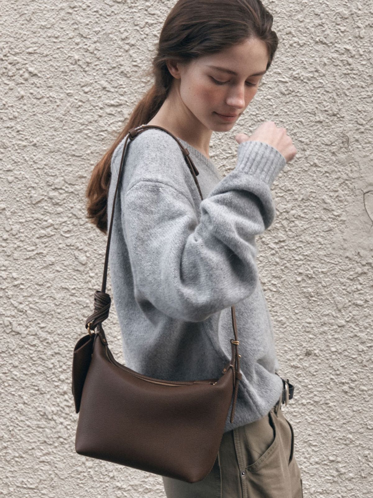 드메리엘(DEMERIEL) Veneta Volume Bag Mocha
