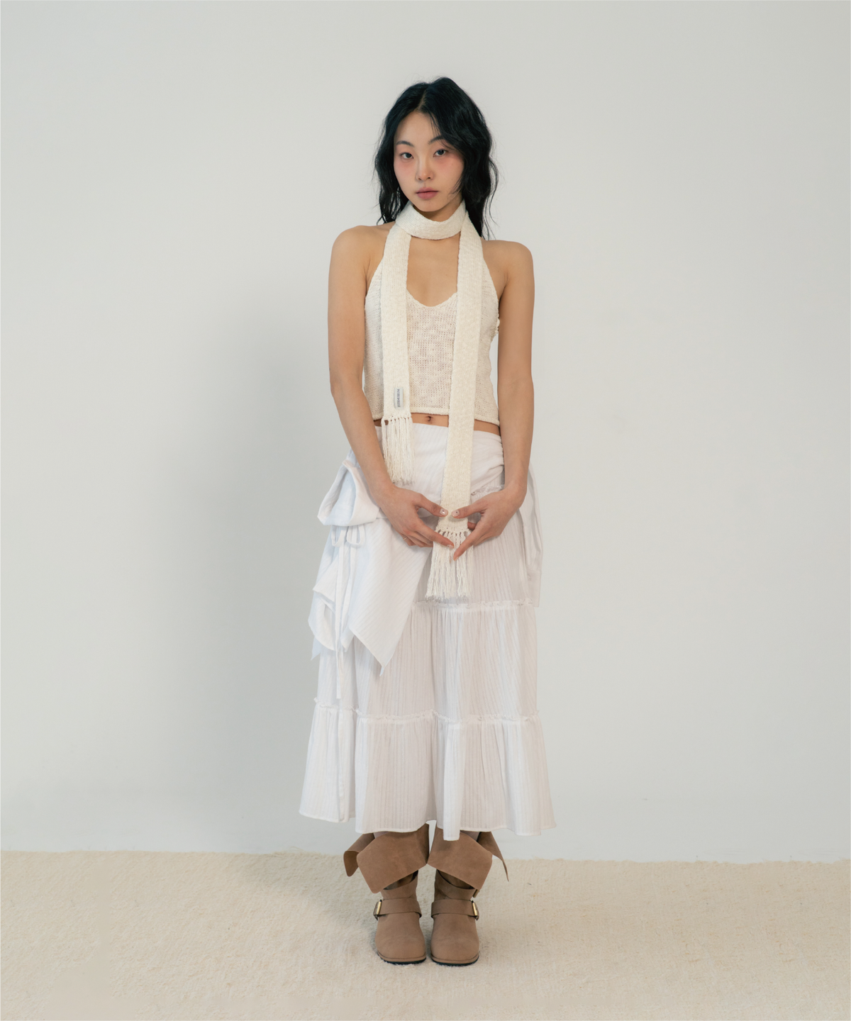 지제뮤지엄(ZIZEMUSEUM) ZIZE KNIT MUFFLER (IVORY)