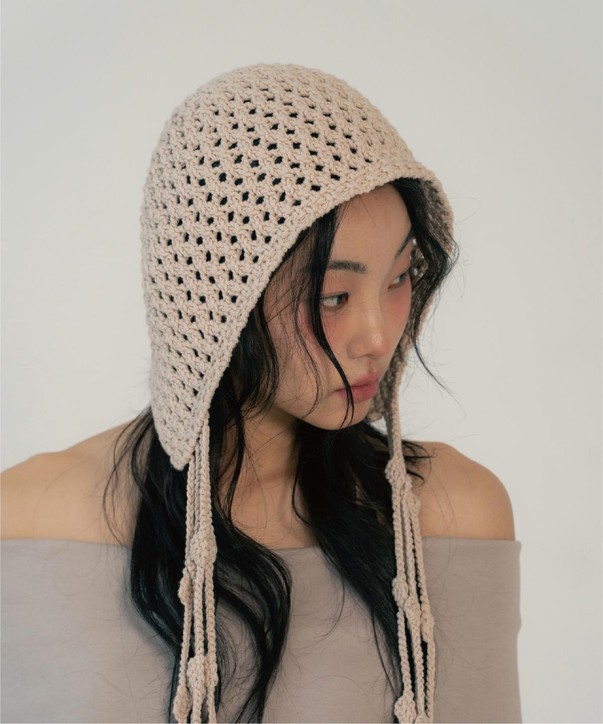 지제뮤지엄(ZIZEMUSEUM) JELLYFISH STRAP BEANIE (BEIGE)
