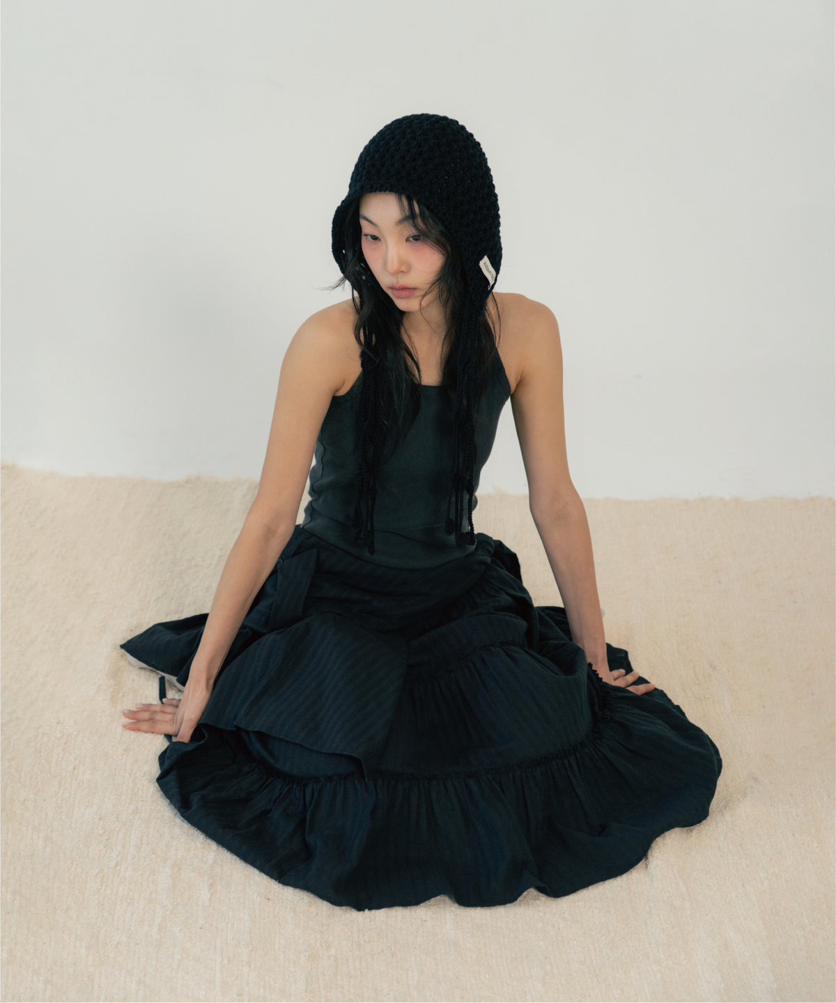 지제뮤지엄(ZIZEMUSEUM) JELLYFISH STRAP BEANIE (BLACK)