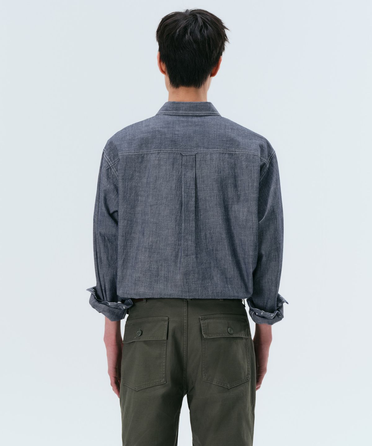 무신사 스탠다드(MUSINSA STANDARD) 샴브레이 워크 셔츠 [블루]