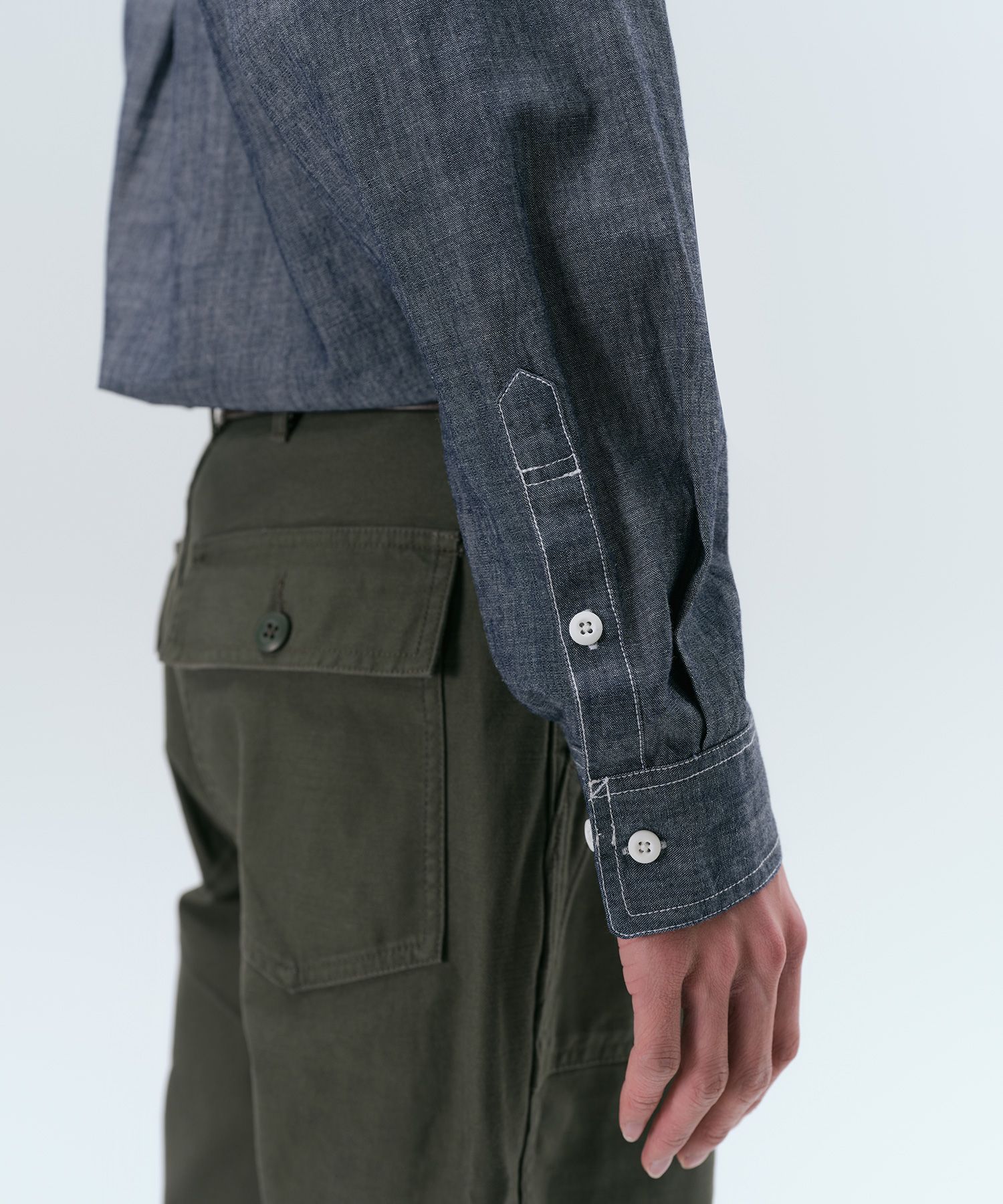 MUSINSA | MUSINSA STANDARD Chambray Work Shirt [Blue]