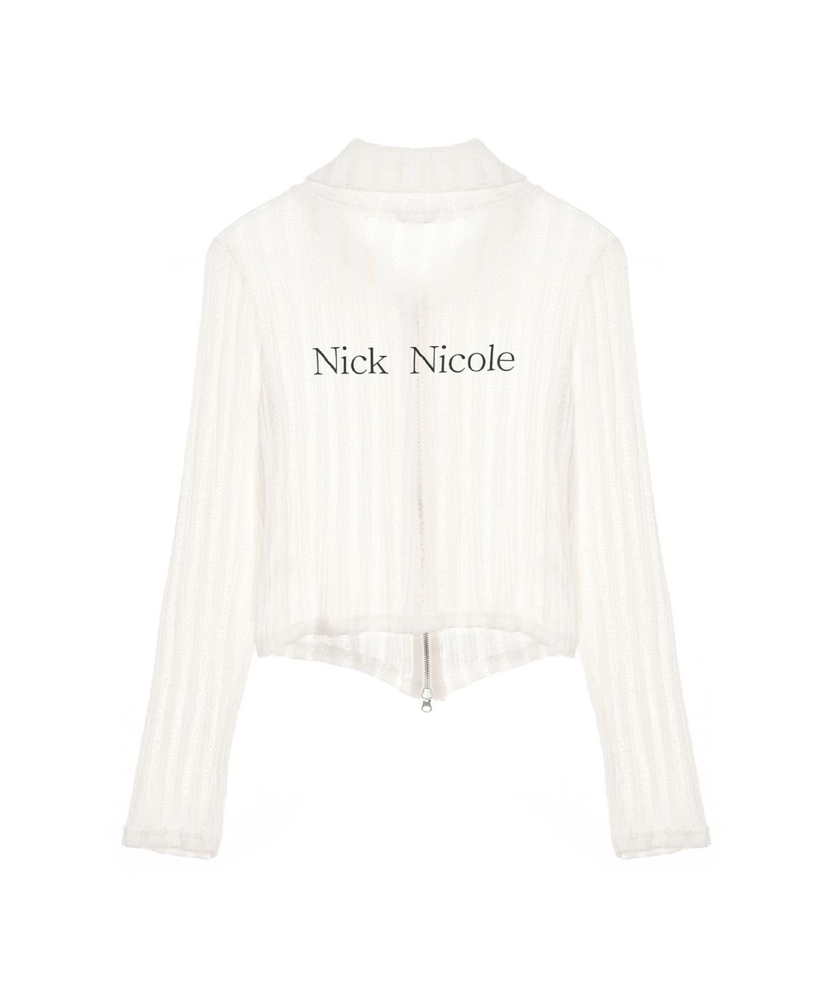닉앤니콜(NICK&NICOLE) NICOLE DAMAGE KNIT ZIP UP_IVORY