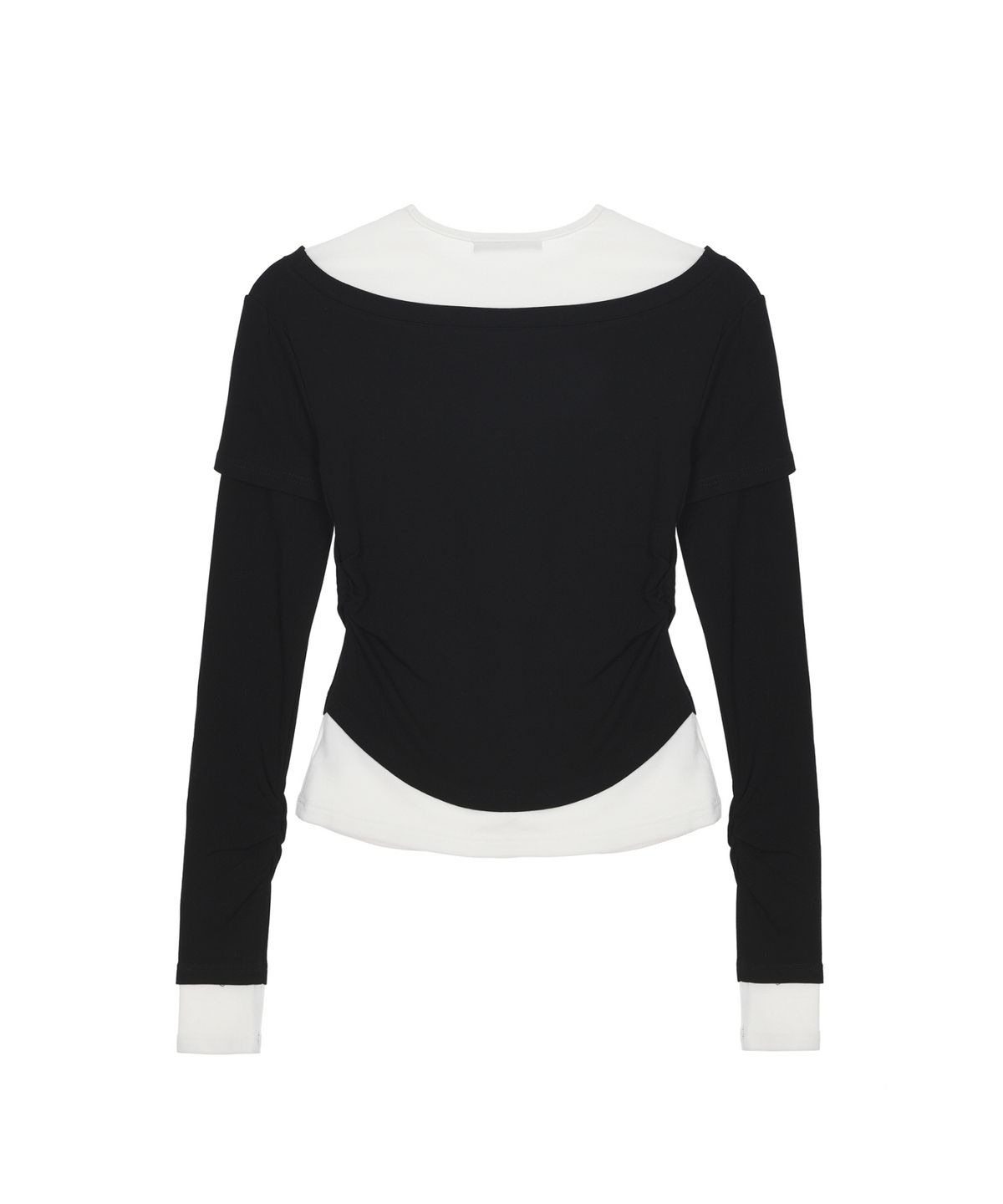 닉앤니콜(NICK&NICOLE) NICOLE SHRRING LAYERED SLEEVE TOP_BLACK