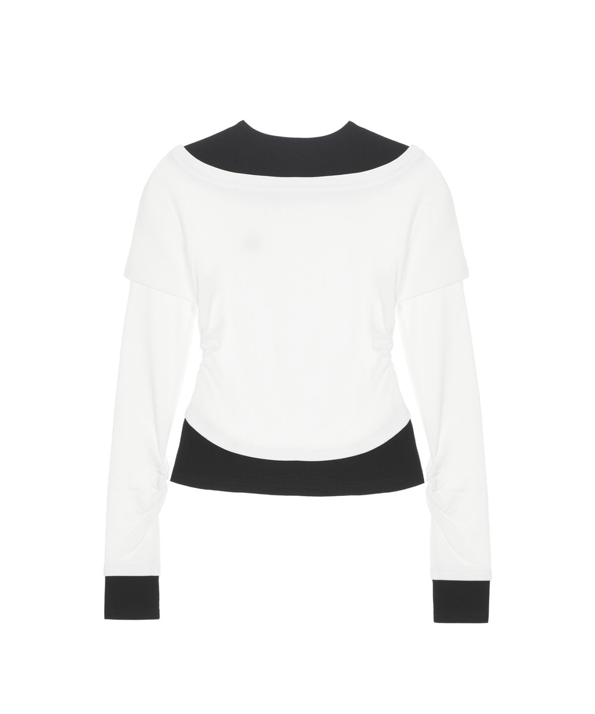 닉앤니콜(NICK&NICOLE) NICOLE SHRRING LAYERED SLEEVE TOP_WHITE BLACK
