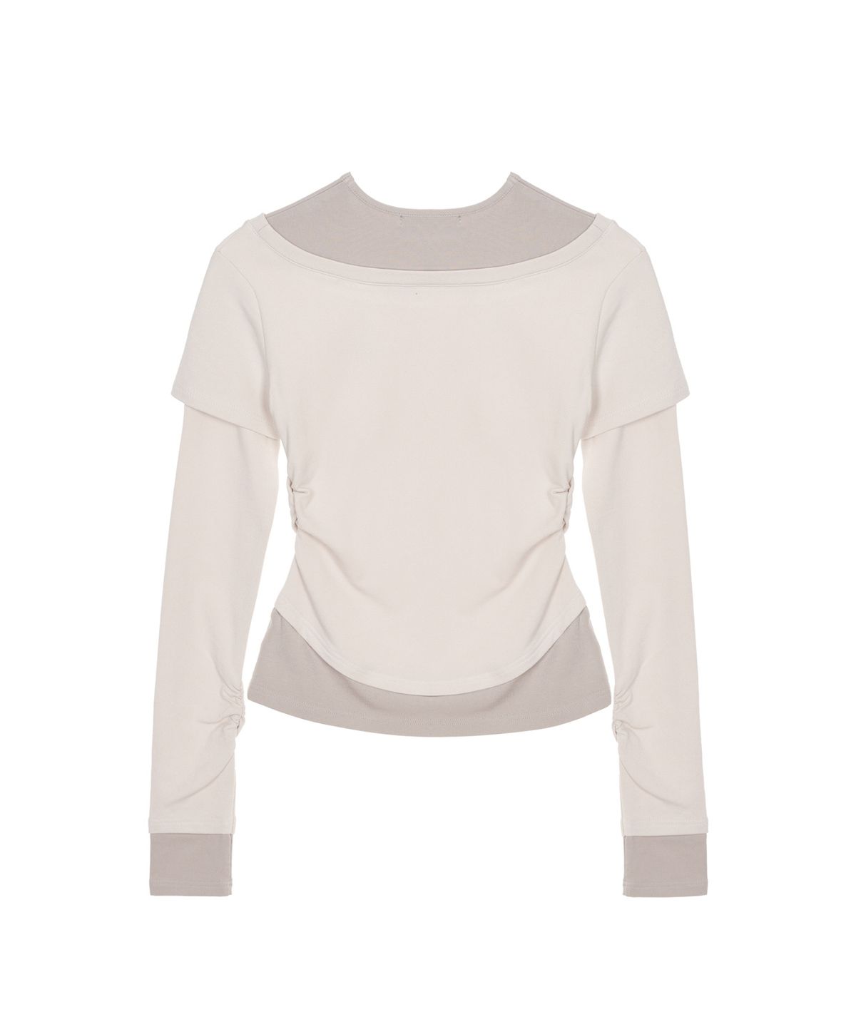 닉앤니콜(NICK&NICOLE) NICOLE SHRRING LAYERED SLEEVE TOP_BEIGE