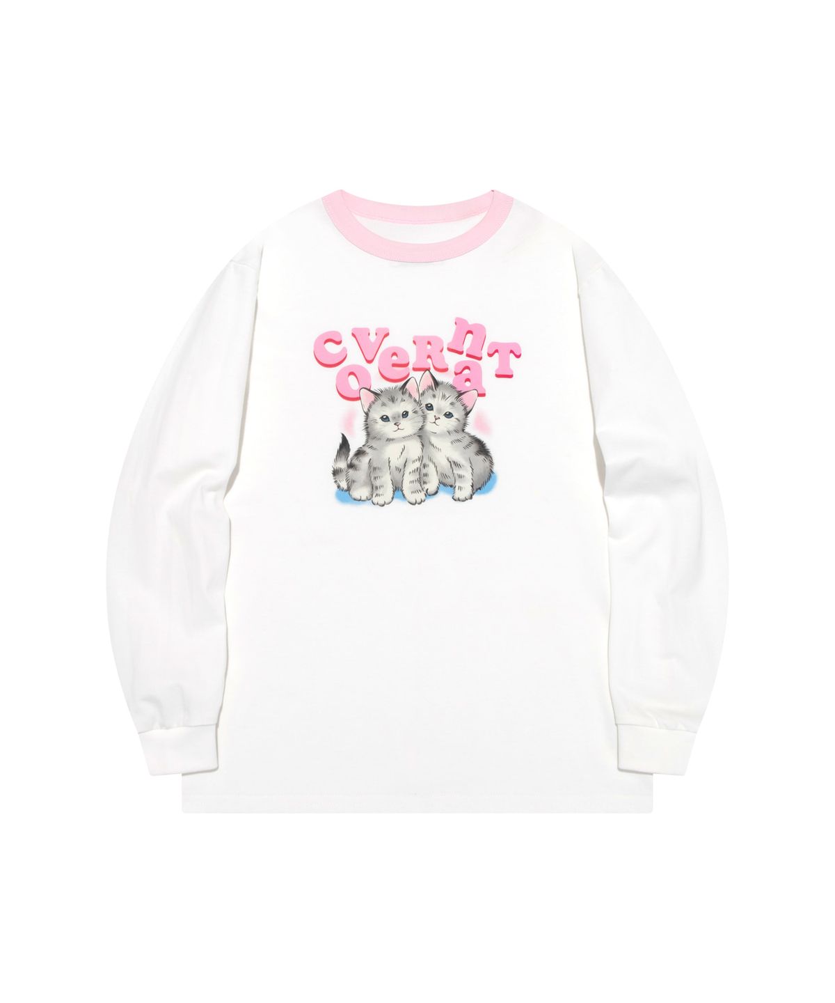 커버낫 키즈(COVERNAT KIDS) KITTEN 그래픽 긴팔 티셔츠 화이트 CK2501LT69WH
