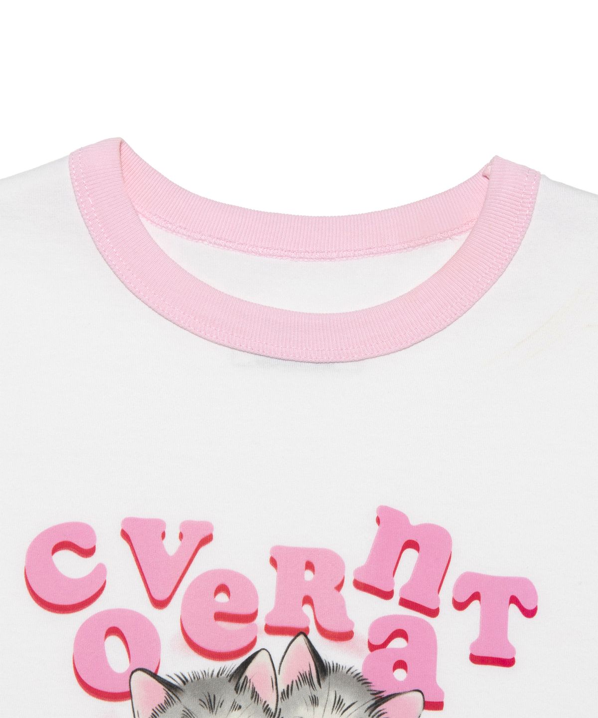 커버낫 키즈(COVERNAT KIDS) KITTEN 그래픽 긴팔 티셔츠 화이트 CK2501LT69WH