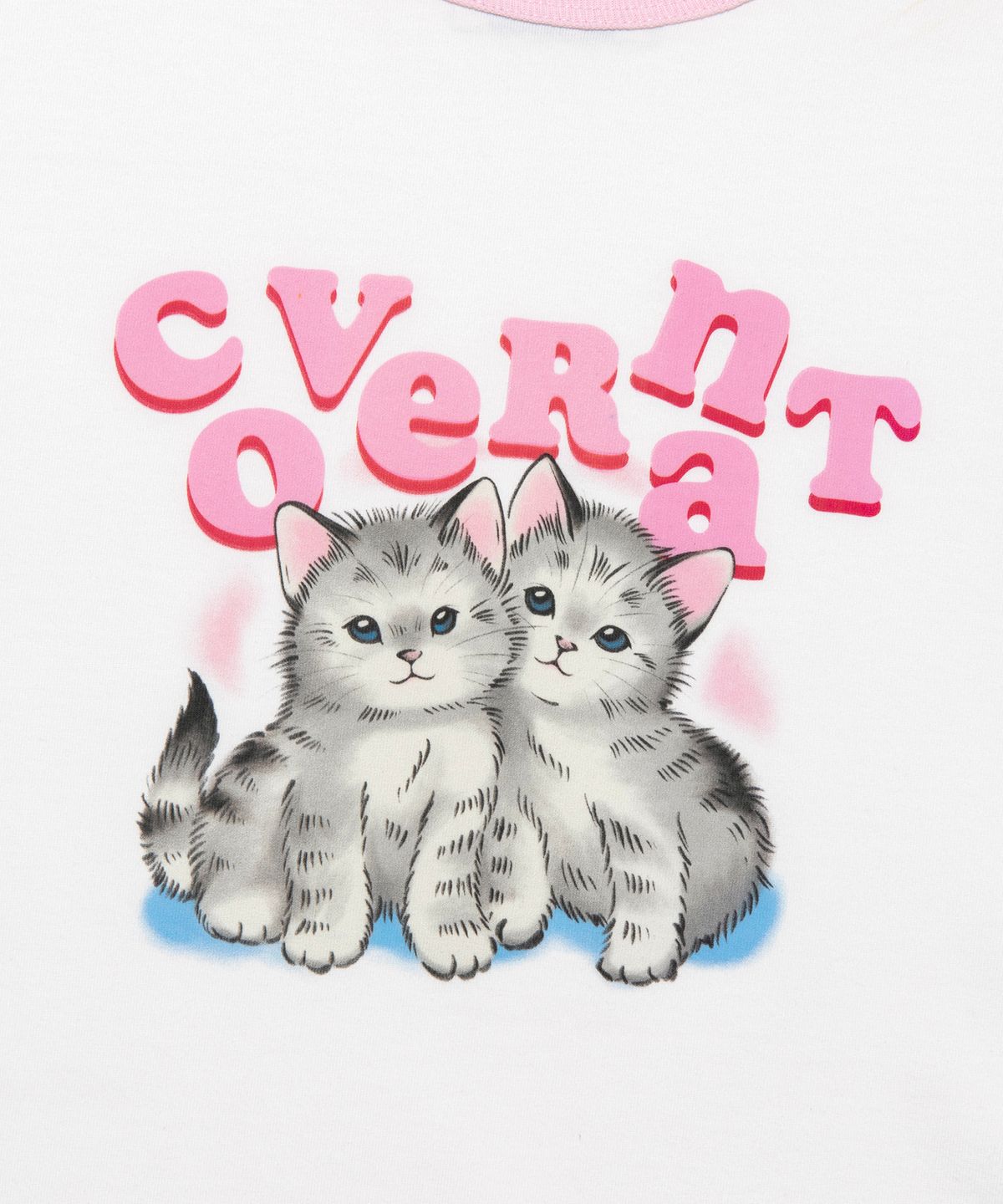 커버낫 키즈(COVERNAT KIDS) KITTEN 그래픽 긴팔 티셔츠 화이트 CK2501LT69WH