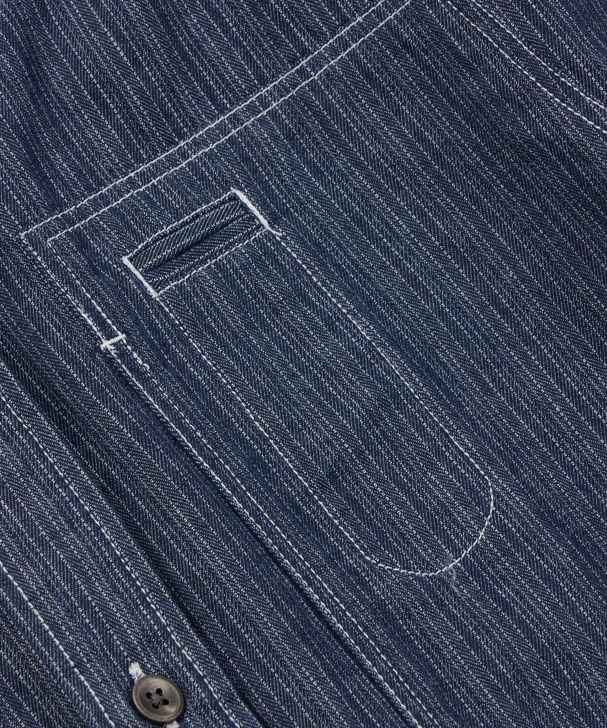프리즘웍스(FRIZMWORKS) DENIM CARPENTER POCKET WORK SHIRT _ INDIGO STRIPE