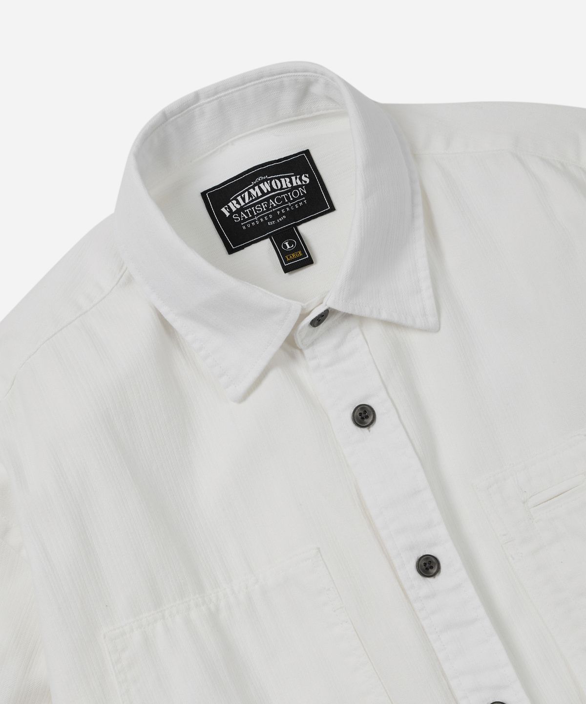 프리즘웍스(FRIZMWORKS) DENIM CARPENTER POCKET WORK SHIRT _ WHITE HBT