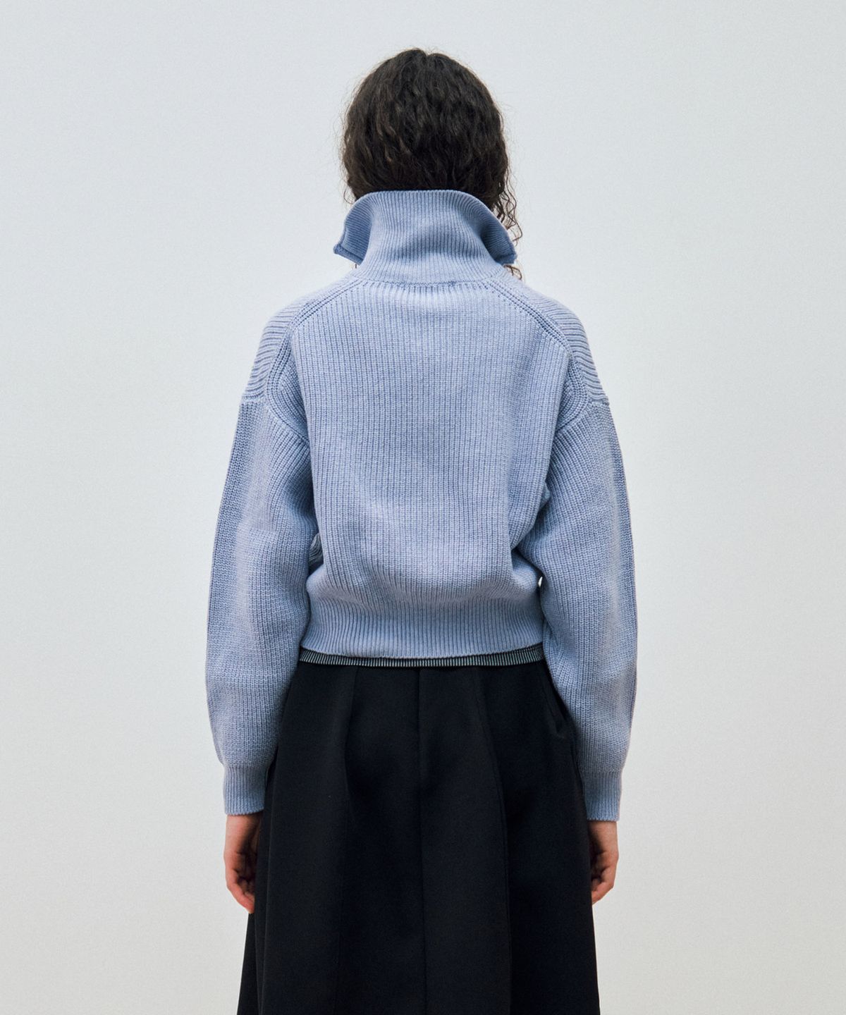 마이스(MAIS) TWO WAY KNIT ZIP-UP CARDIGAN / LAVENDER