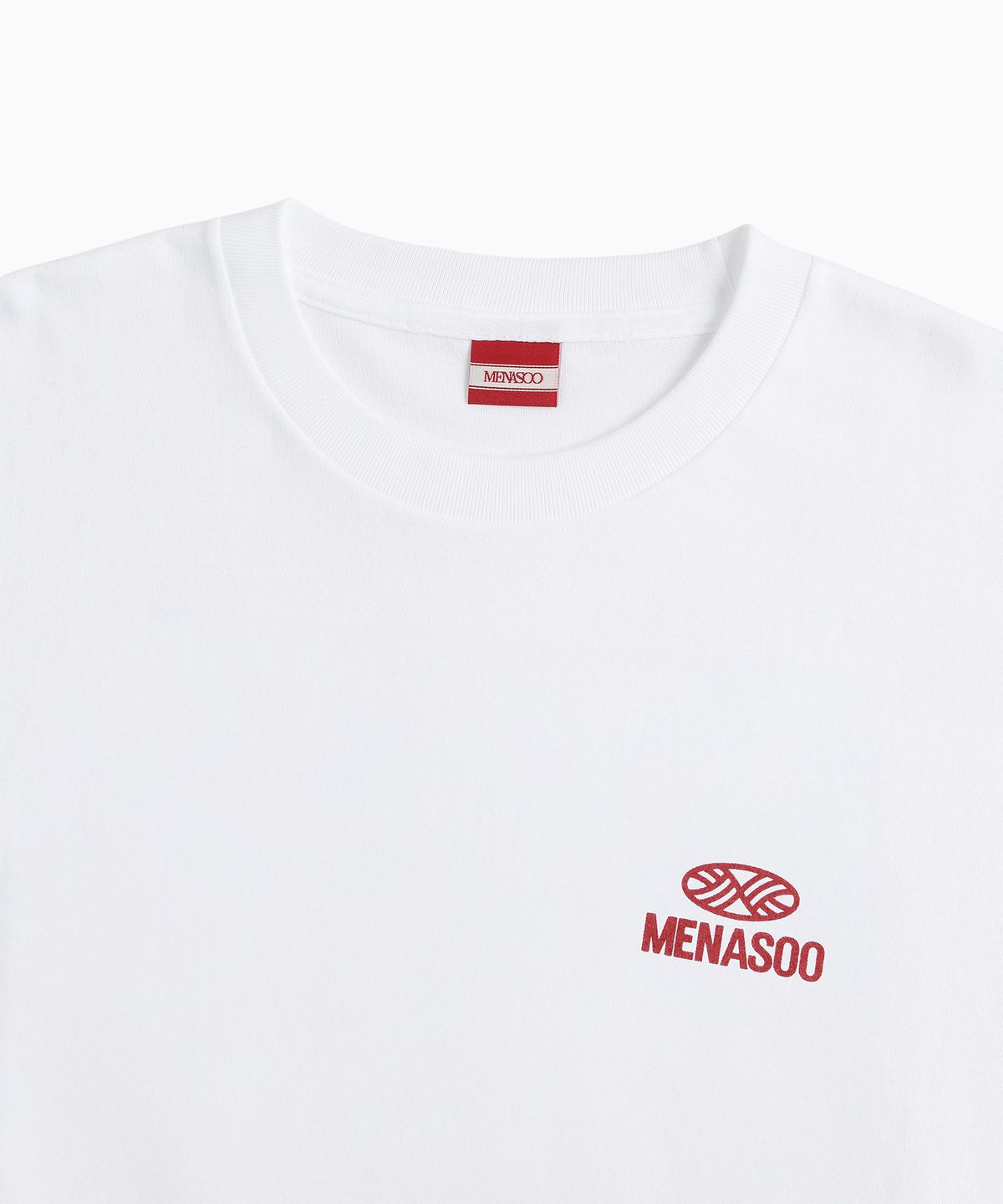 미나수(MENASOO) Squared Hearttrack Graphic T Shirt_White