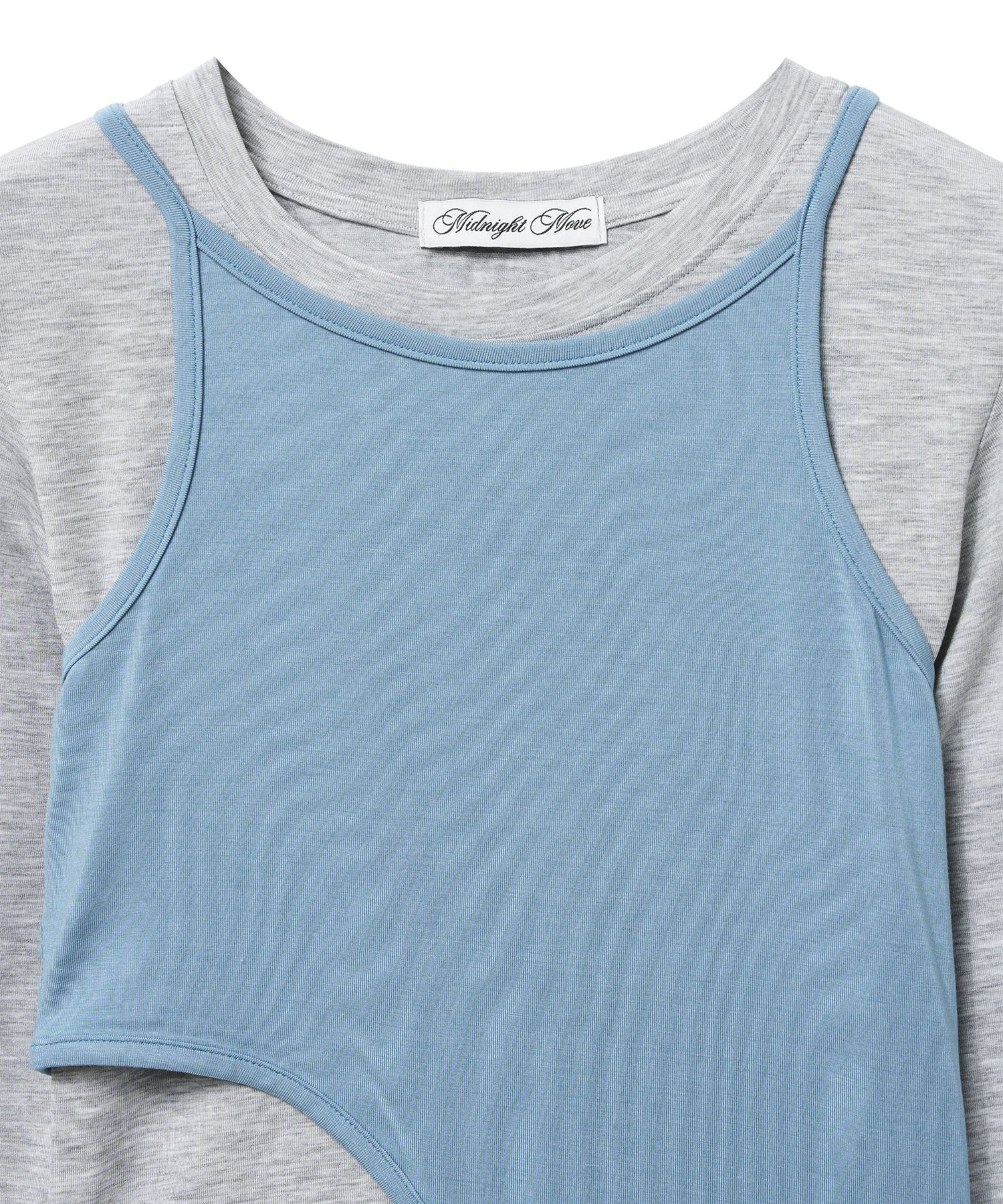 MUSINSA公式 | MIDNIGHT MOVE layered t (grey)