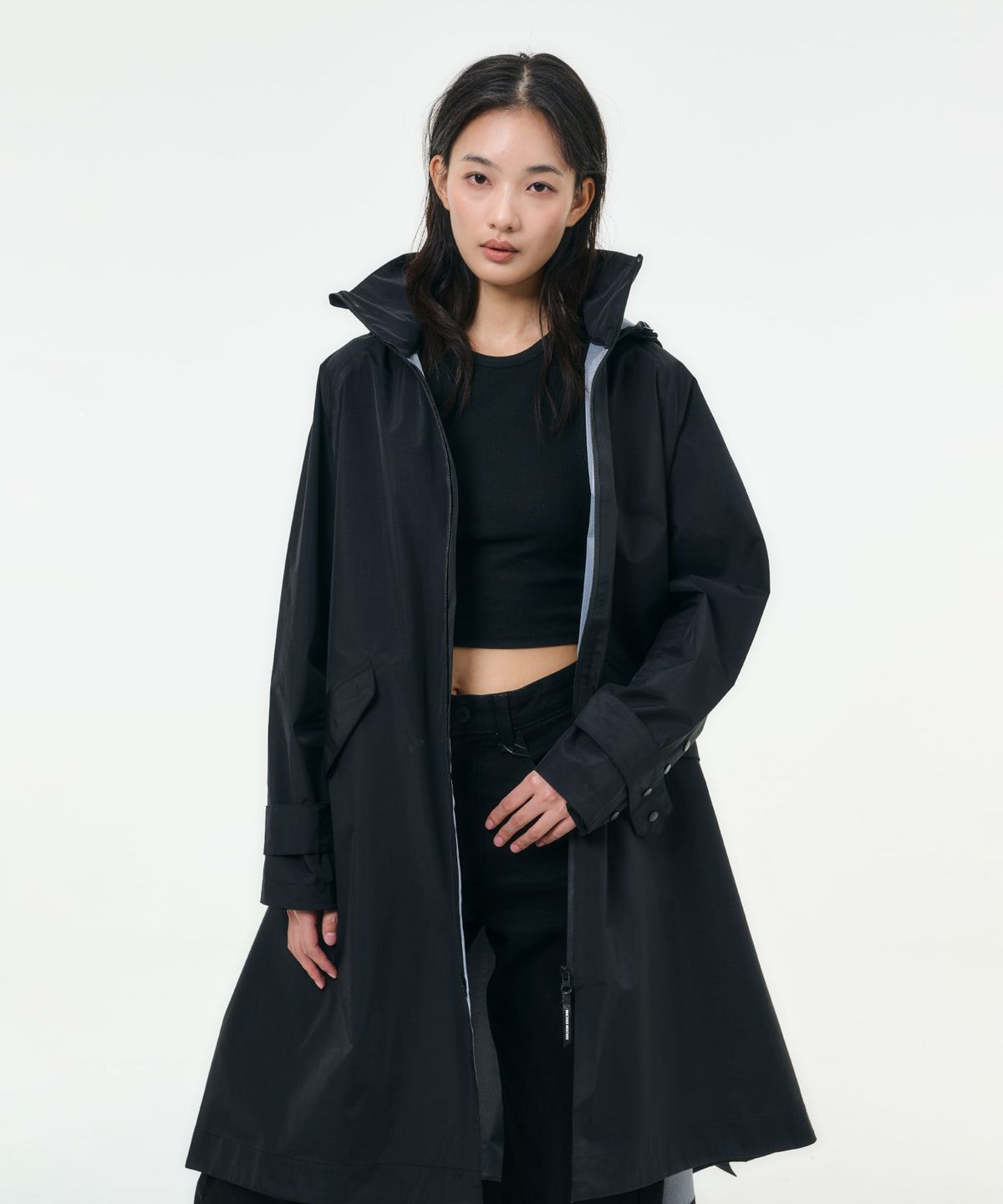 웨더웨더(WHETHER WEATHER) 무량 우먼 레인코트 코어컬렉션 블랙
