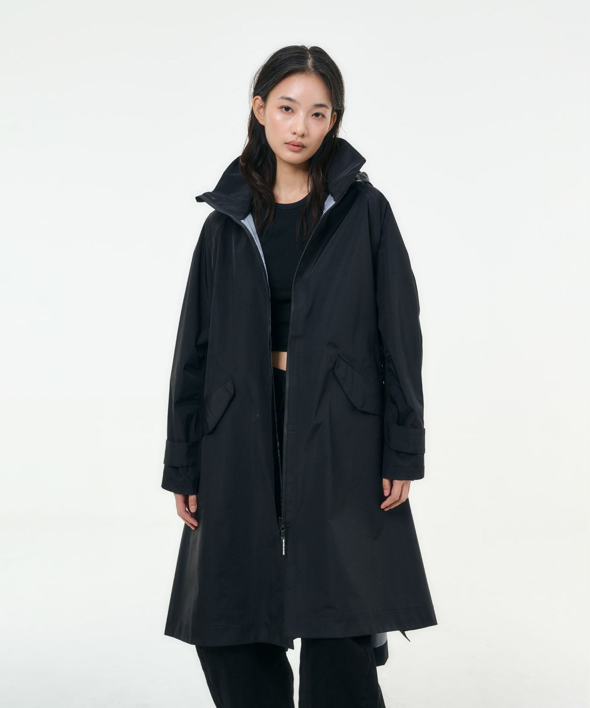 웨더웨더(WHETHER WEATHER) 무량 우먼 레인코트 코어컬렉션 블랙