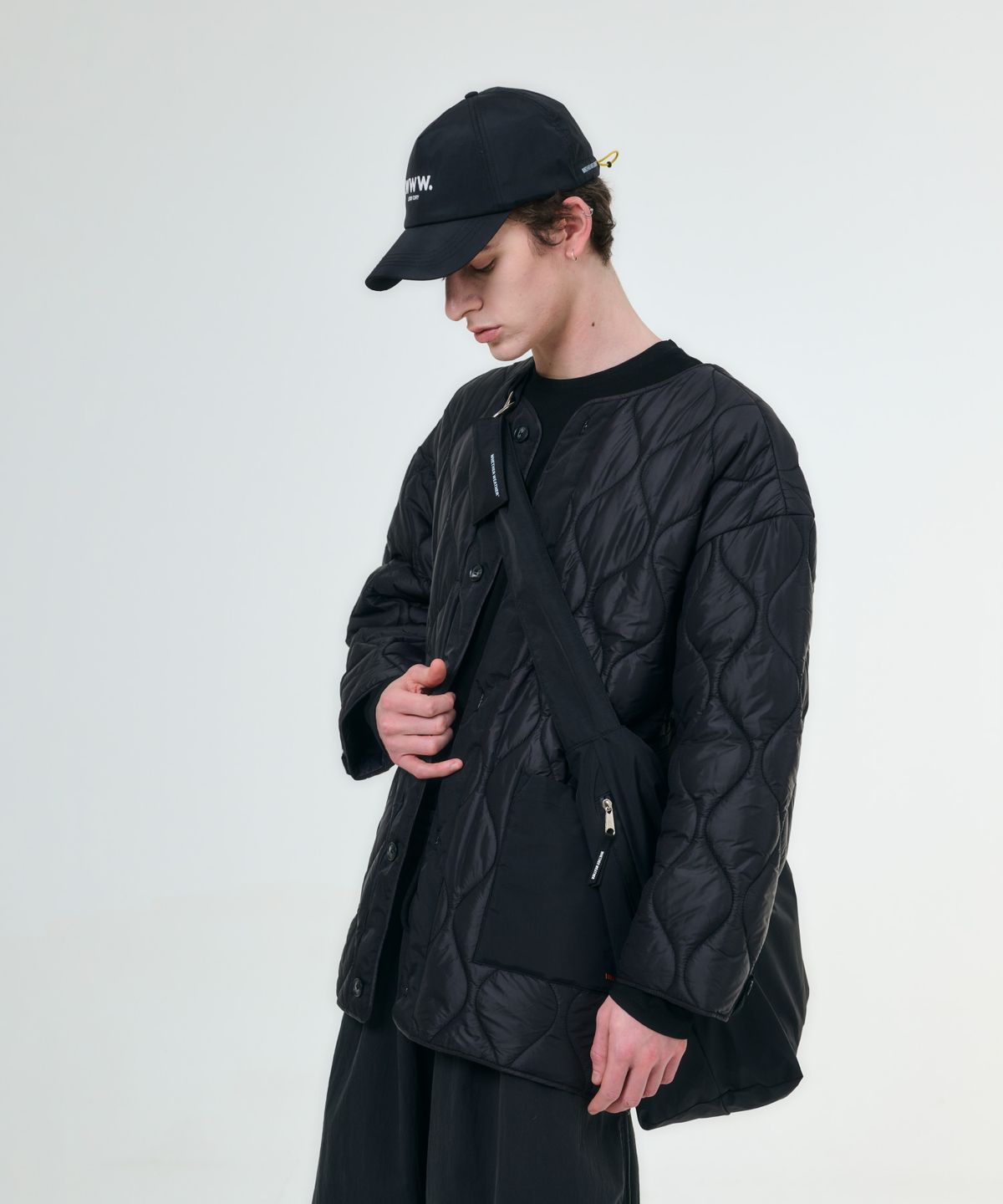웨더웨더(WHETHER WEATHER) 요새 멘즈 퀼팅자켓 블랙