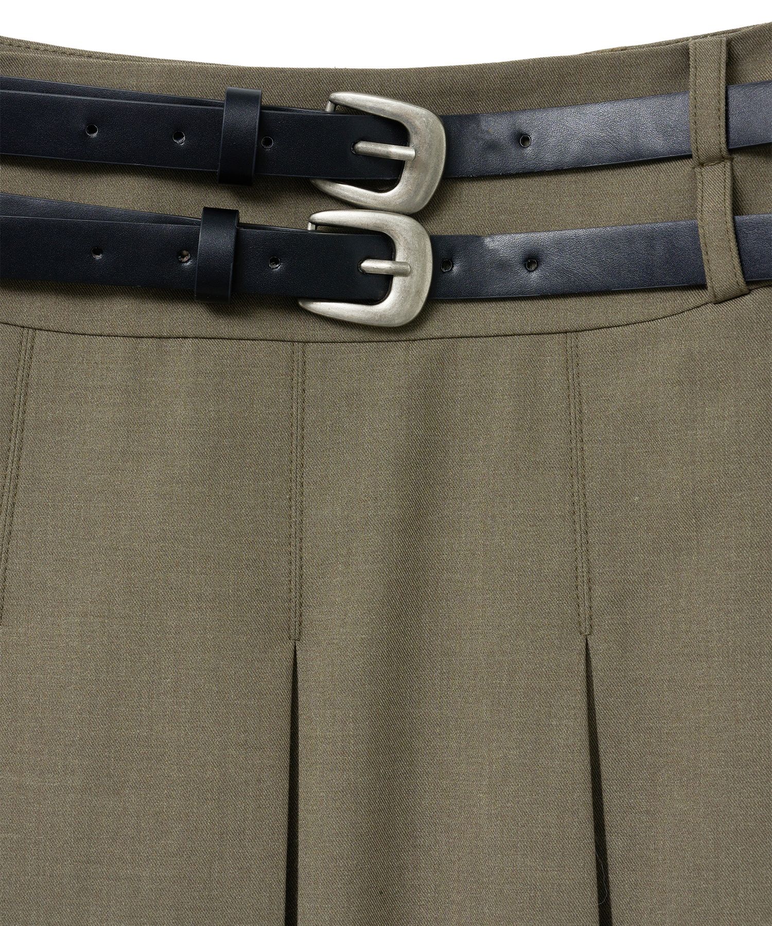 MUSINSA | MIDNIGHT MOVE 2 belt skirt (brown)