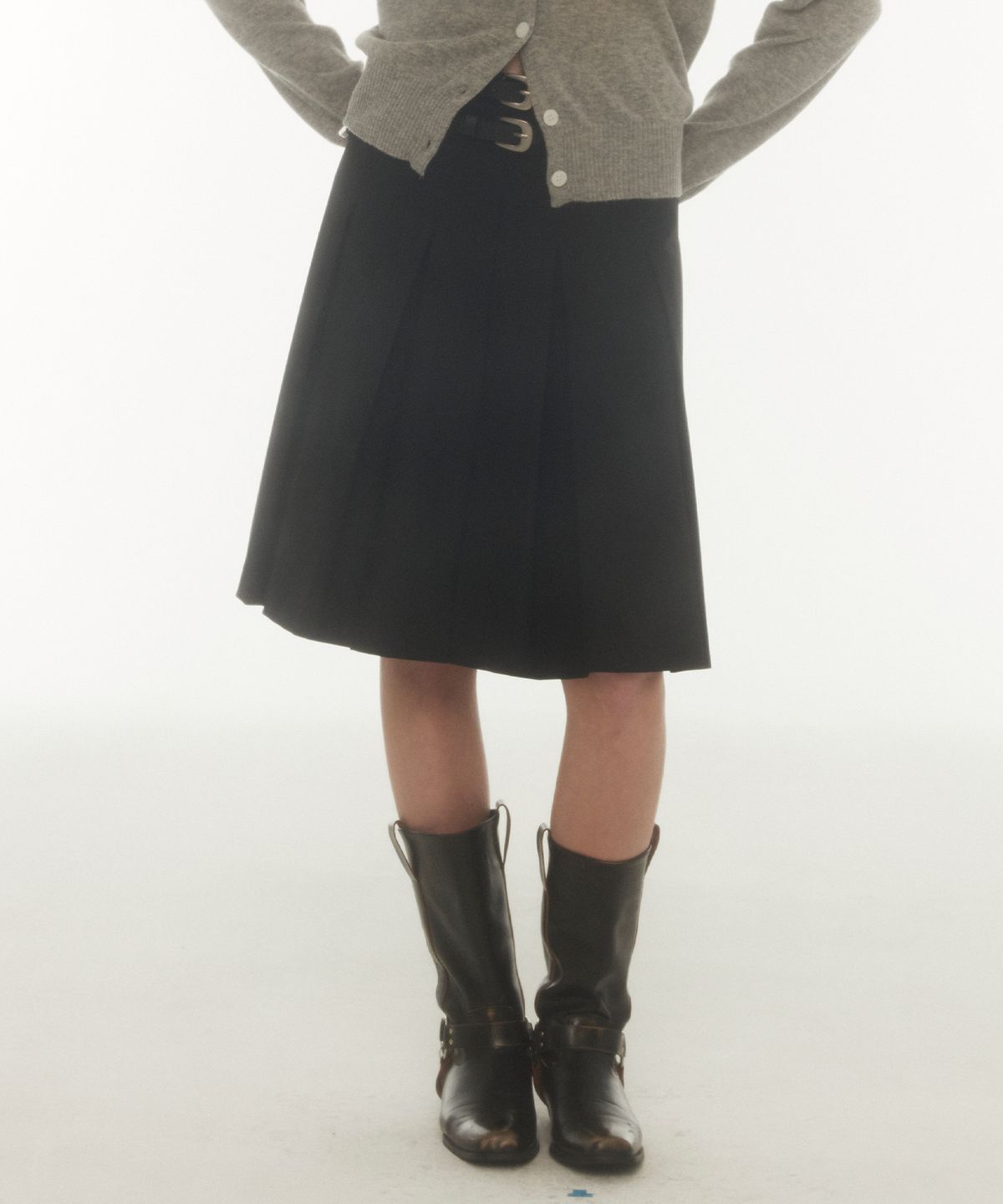 미드나잇 무브(MIDNIGHT MOVE) 2 belt skirt (black)