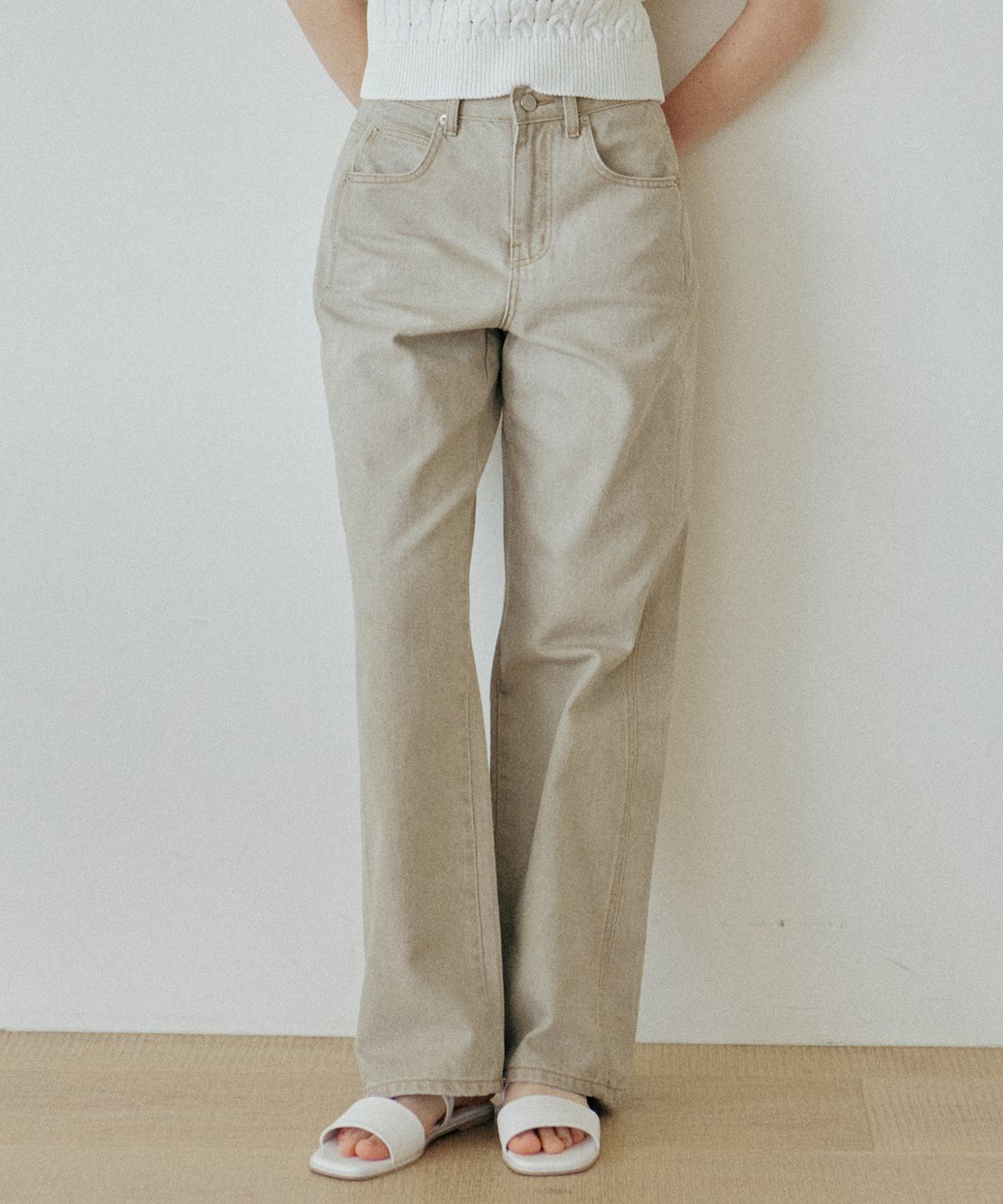 엽페(YUPPE) COTTON LINE PANTS_KHAKI