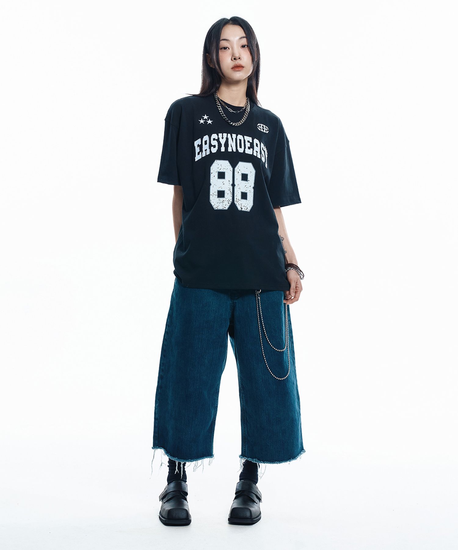 Tシャツ・カットソー [EASY NO EASY] 88 FOOTBALL T-SHIRT MUSINSA | EASY NO EASY 88 Football Short Sleeve T-Shirt - Red