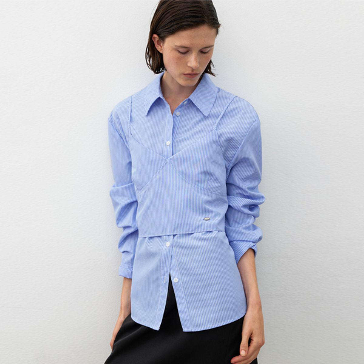 아틀리에 나인(ATELIER NAIN) IAN BUSTIER SET SHIRT(BL-4289)