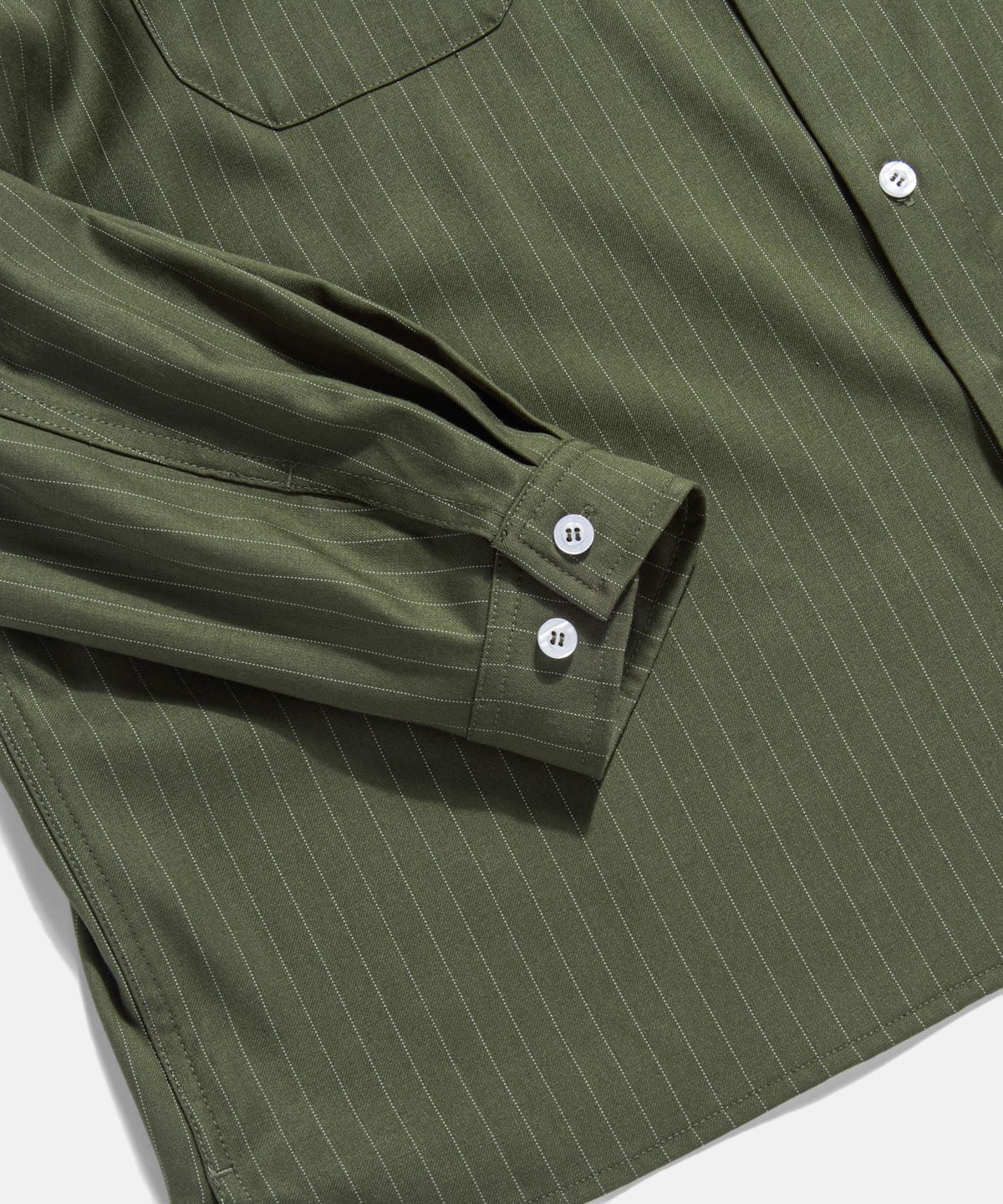 에스피오나지(ESPIONAGE) Striped Work Shirt(Grocery) Olive