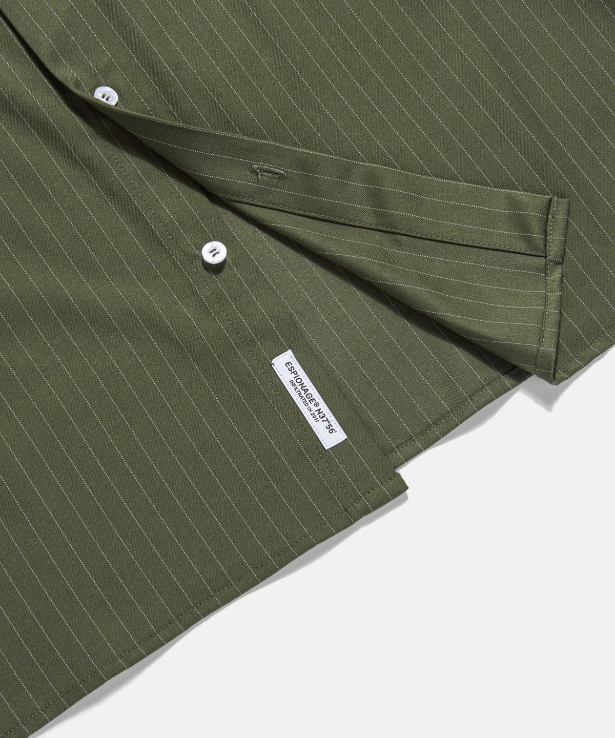 에스피오나지(ESPIONAGE) Striped Work Shirt(Grocery) Olive