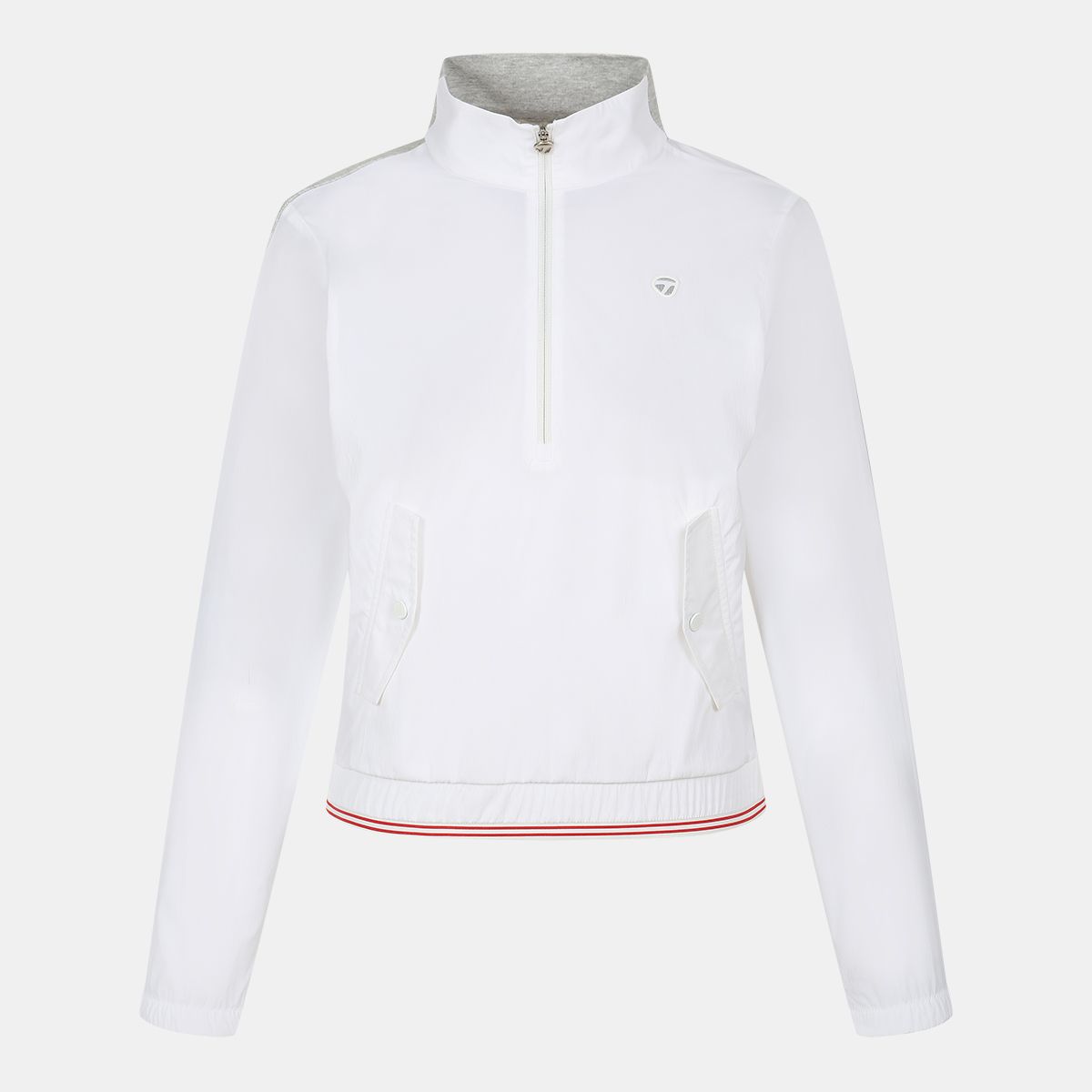 테일러메이드 어패럴(TAYLORMADE APPAREL) 여성 니트패치 하이넥 아노락 점퍼 T8031JO5202-100