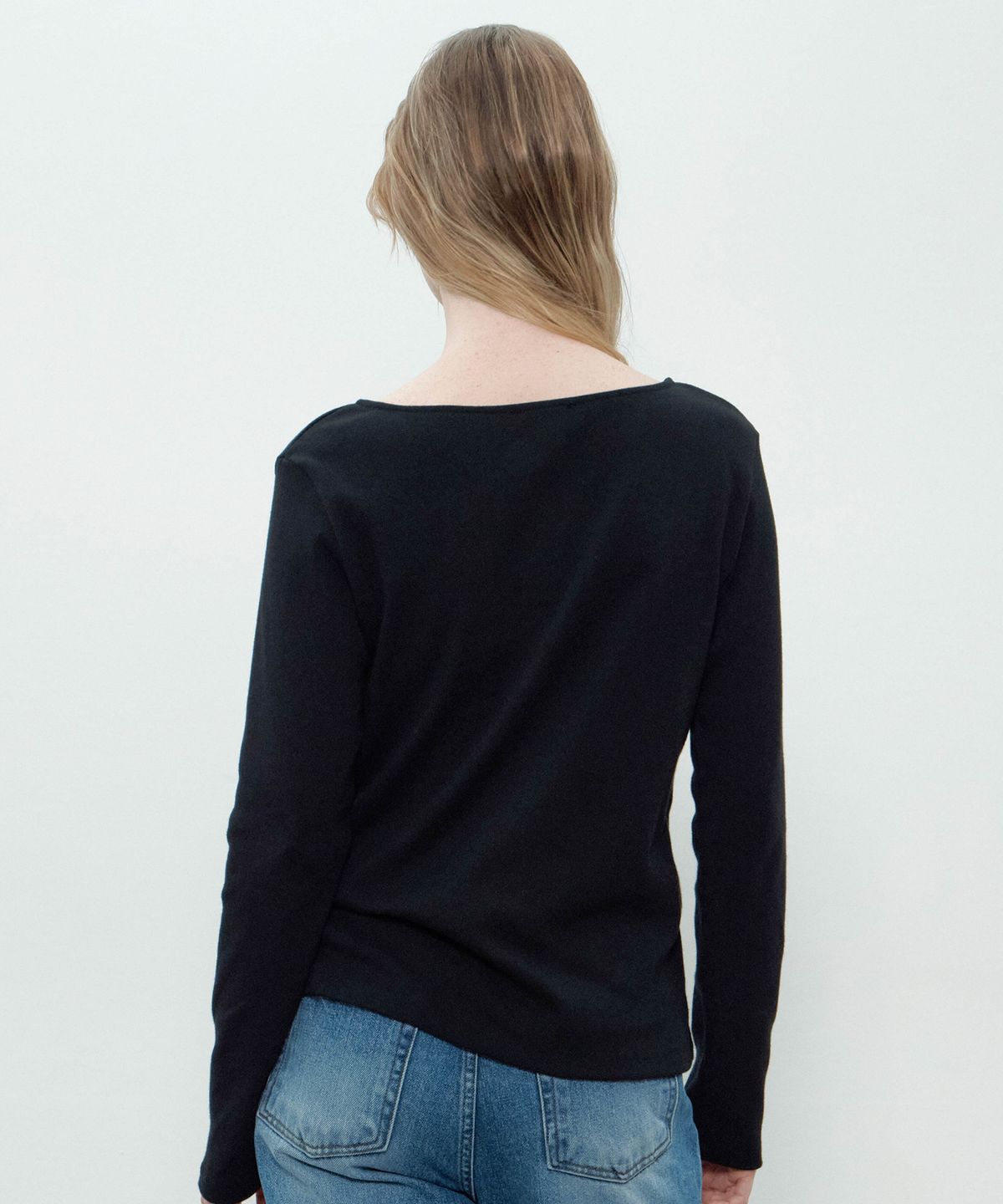 더마고(THEMARGOT) BASIC BOAT NECK T-SHIRTS (BLACK)