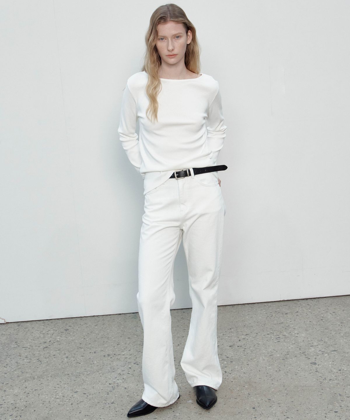 더마고(THEMARGOT) BASIC BOAT NECK T-SHIRTS (WHITE)