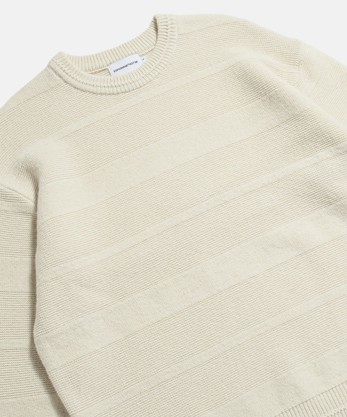 에스피오나지(ESPIONAGE) Solid Stripe Border Knit Sweater Ivory