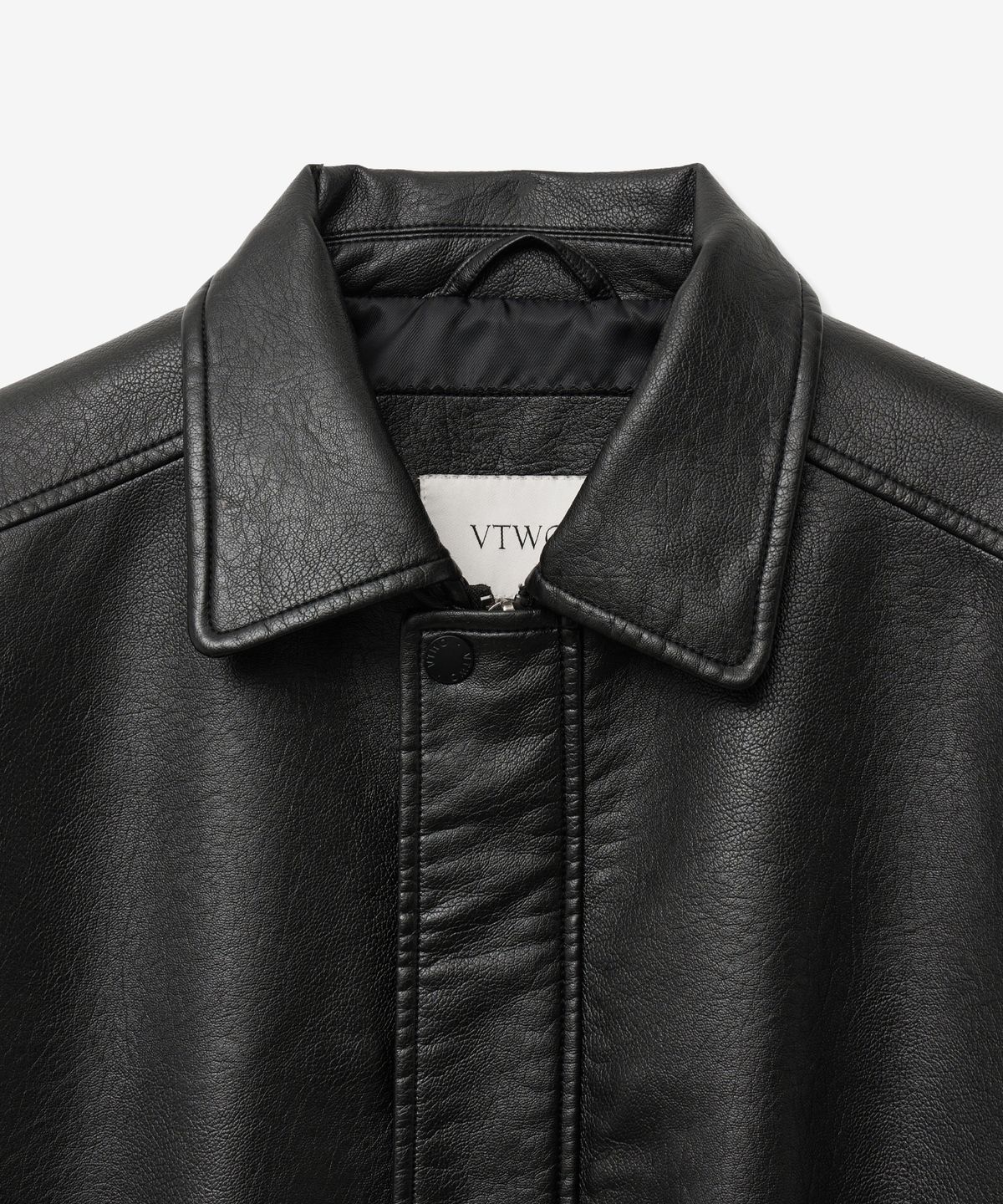 브이투(VTWO) 8262 워시드 오버핏 레더 자켓 (BLACK)