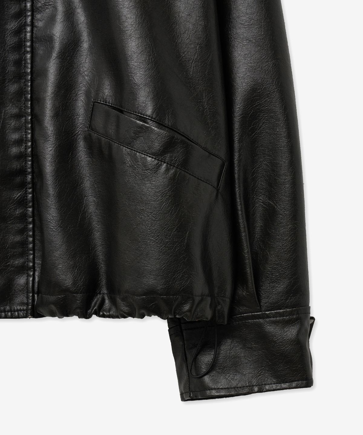 브이투(VTWO) 8249 워시드 레더 오버핏 블루종 (BLACK)