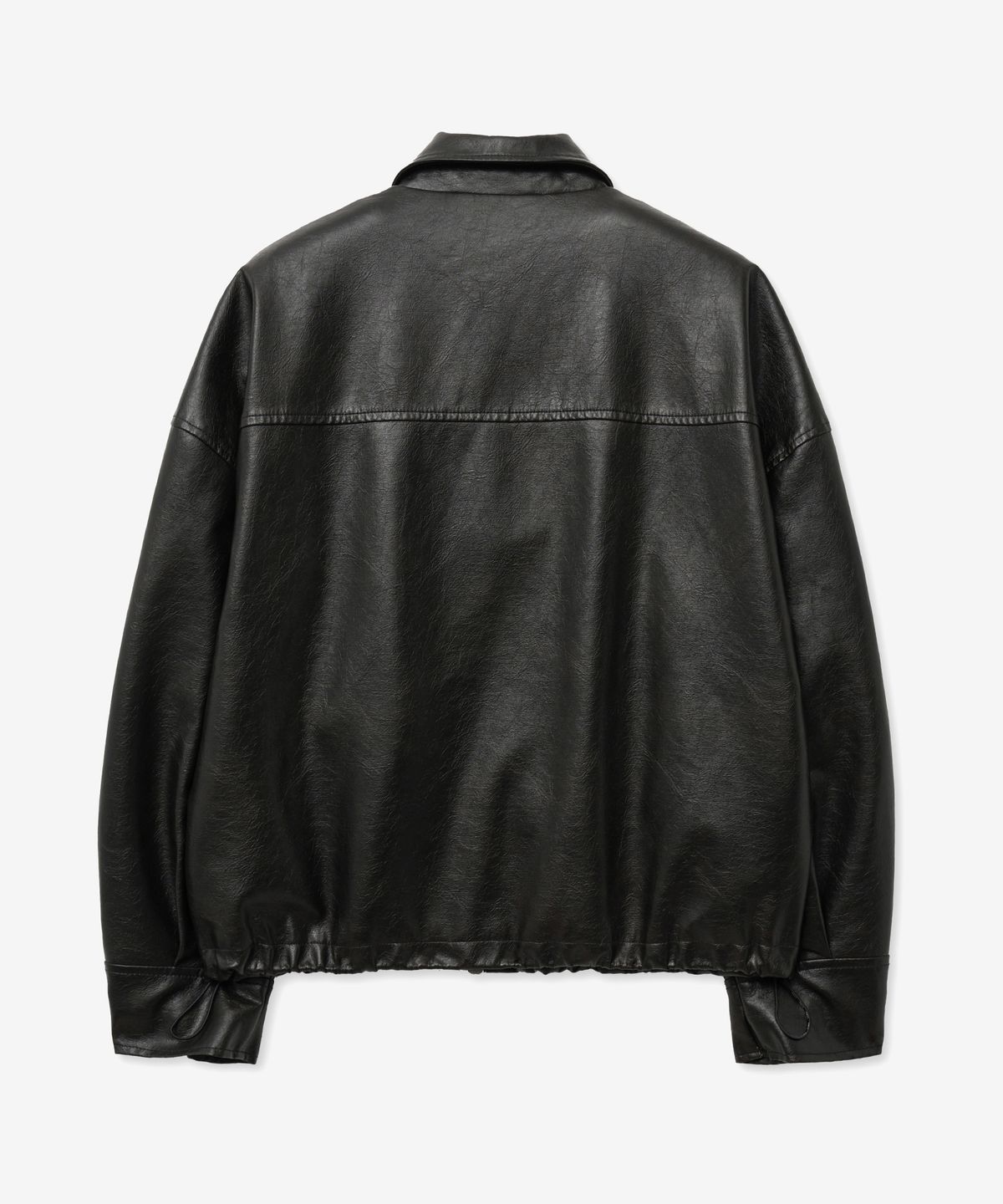브이투(VTWO) 8249 워시드 레더 오버핏 블루종 (BLACK)