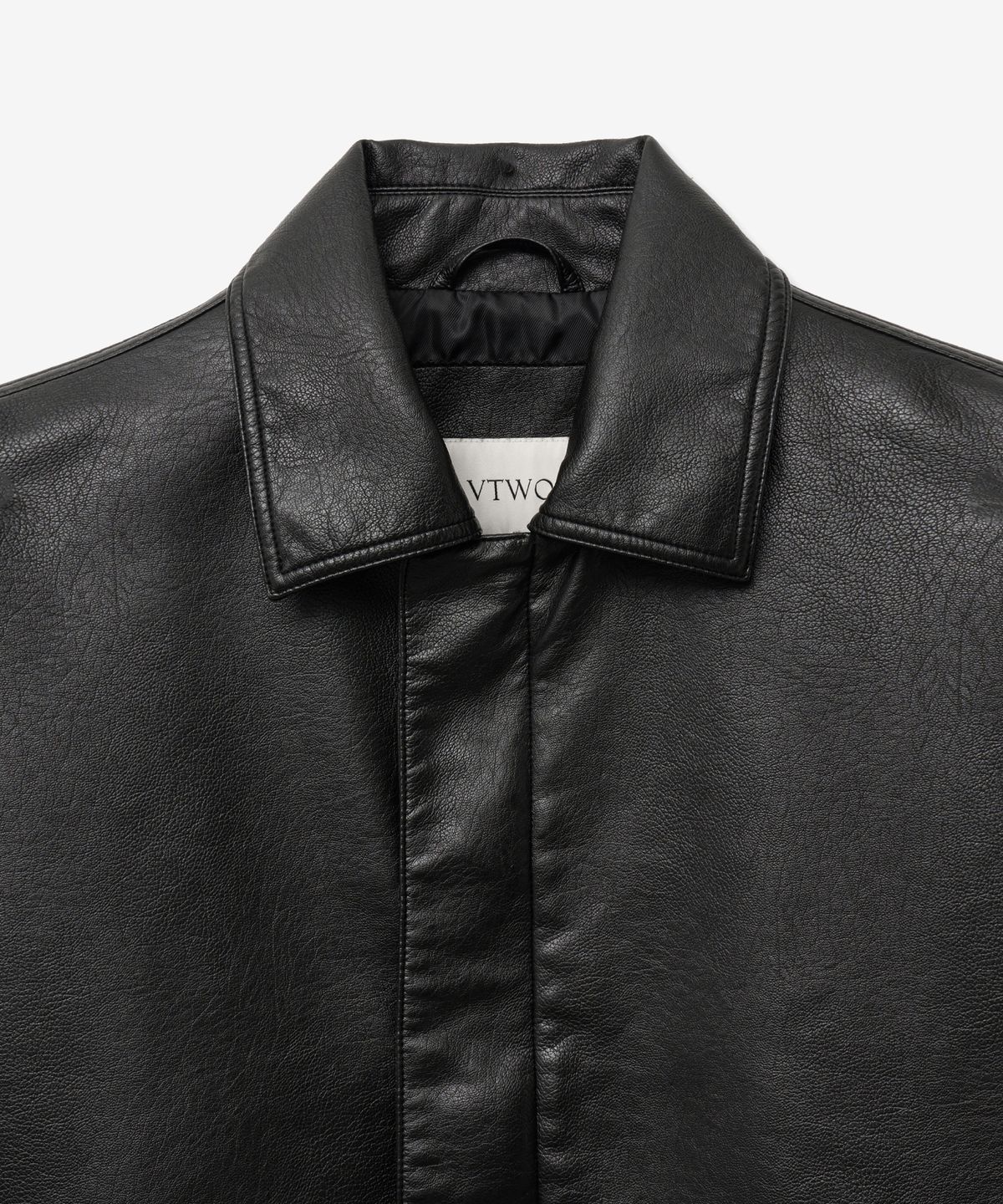 브이투(VTWO) 8237 워시드 레더 오버핏 봄버 자켓 (BLACK)