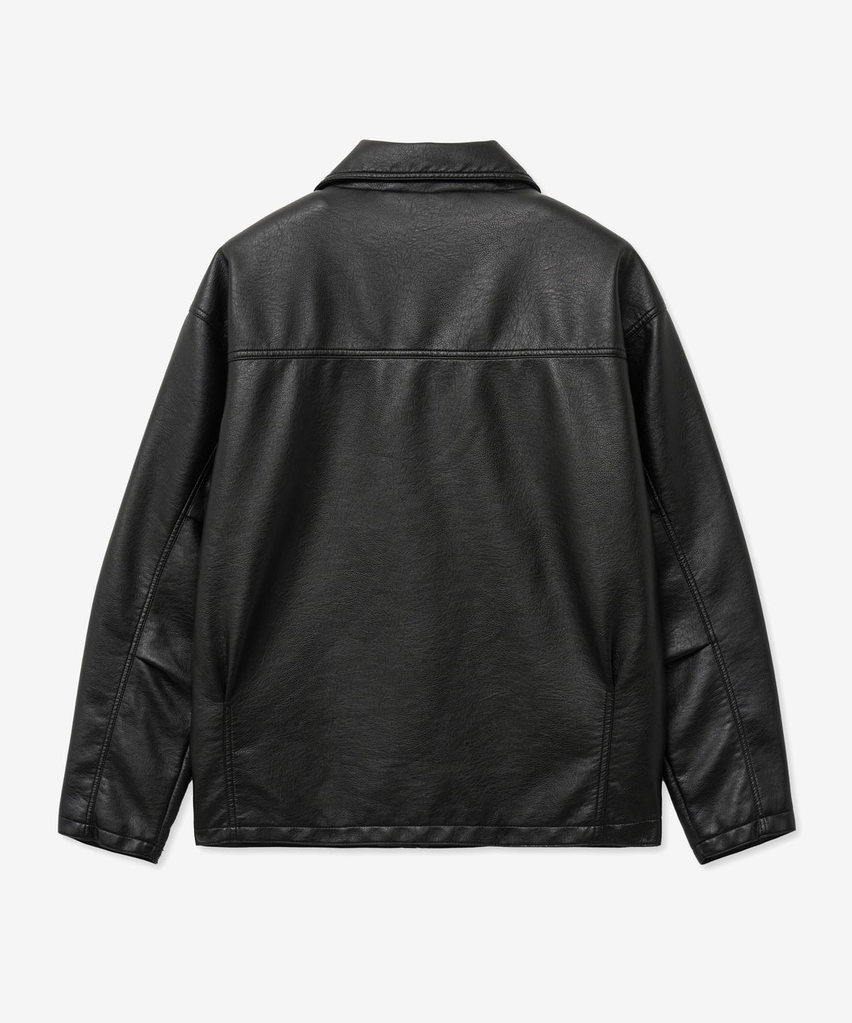 브이투(VTWO) 8237 워시드 레더 오버핏 봄버 자켓 (BLACK)