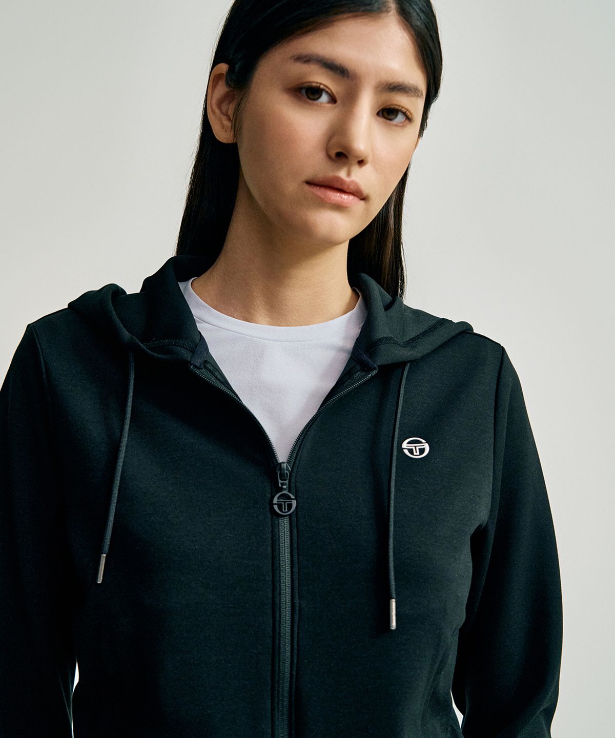 세르지오 타키니(SERGIO TACCHINI) W 모달라이크 후드집업 (Black)