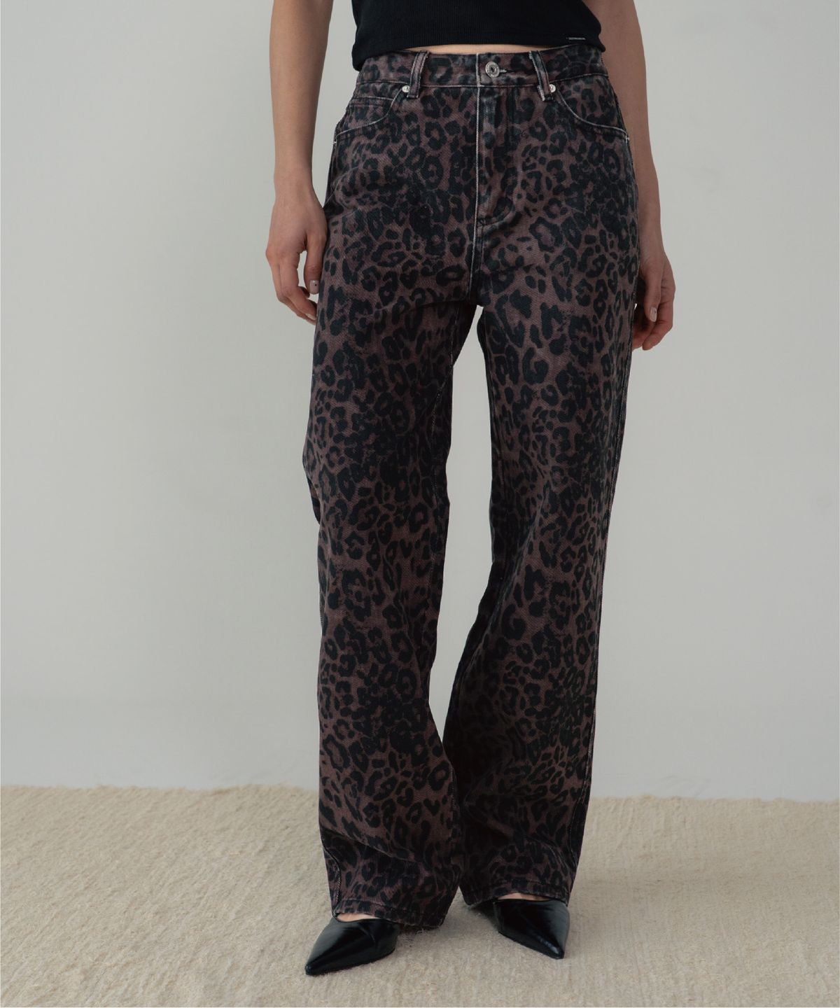 지제뮤지엄(ZIZEMUSEUM) LEOPARD WIDE PANTS  (WINE)