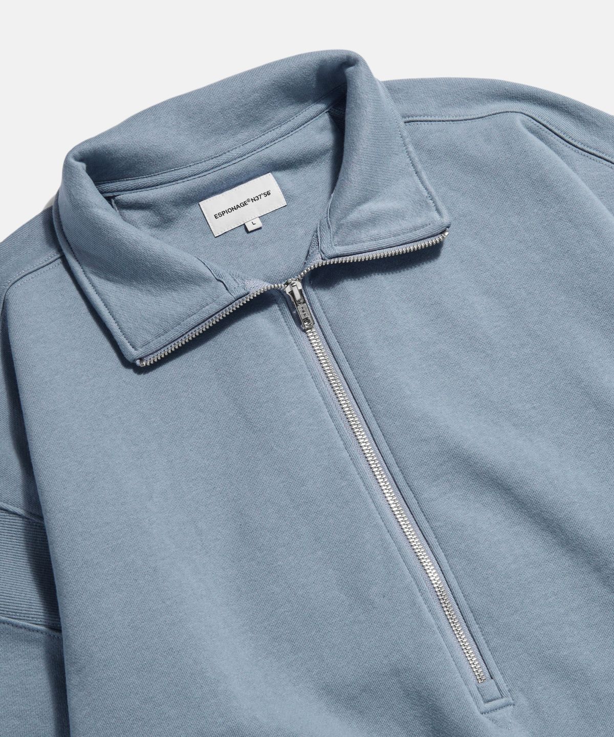 에스피오나지(ESPIONAGE) Ribbed Shoulder Sweat Anorak Misty Blue