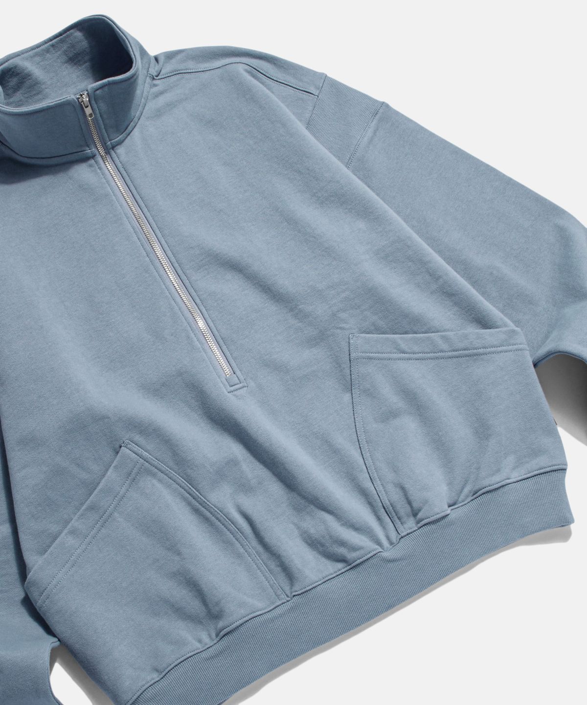 에스피오나지(ESPIONAGE) Ribbed Shoulder Sweat Anorak Misty Blue
